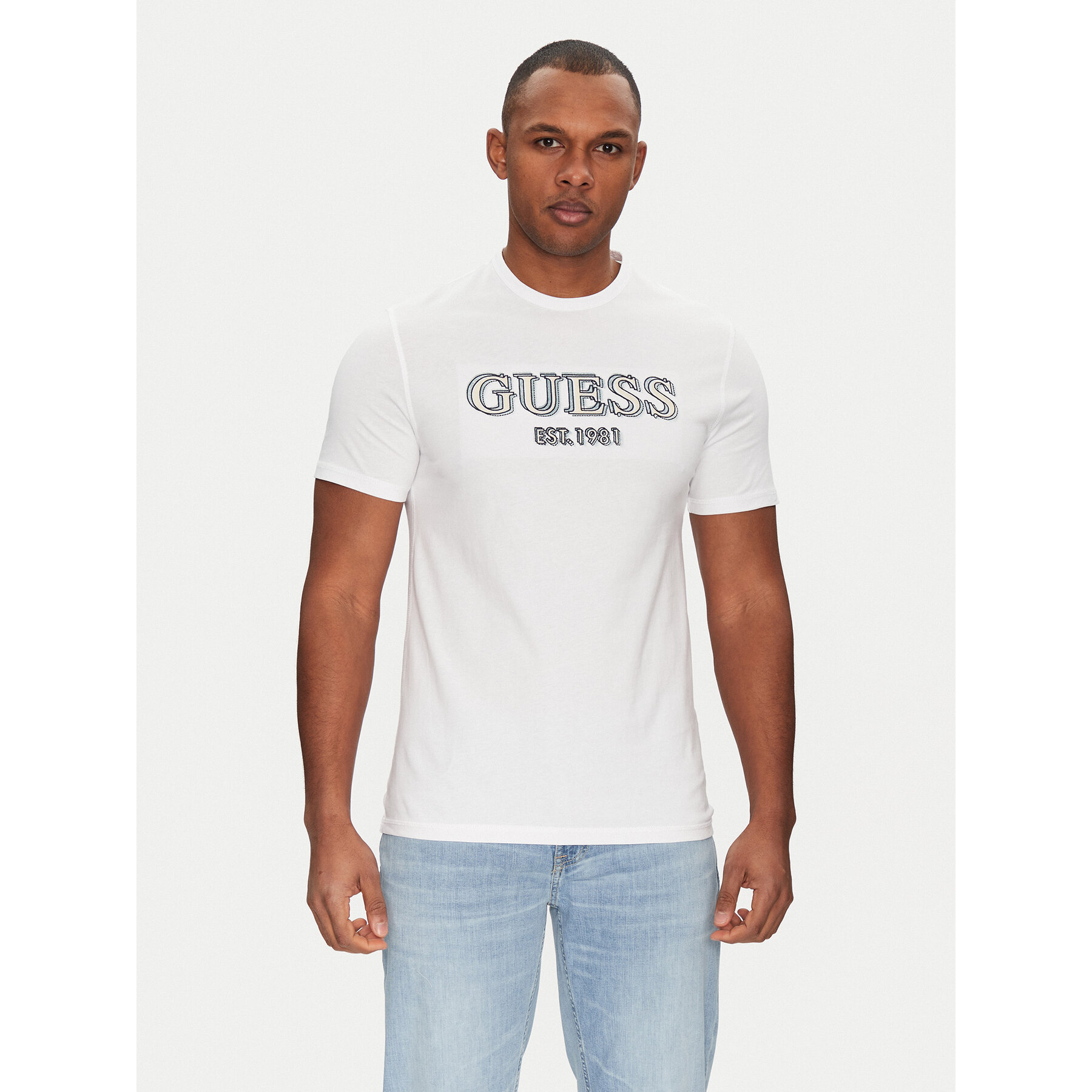 Guess T-shirt M5GI07 I3Z14 Bijela Slim Fit