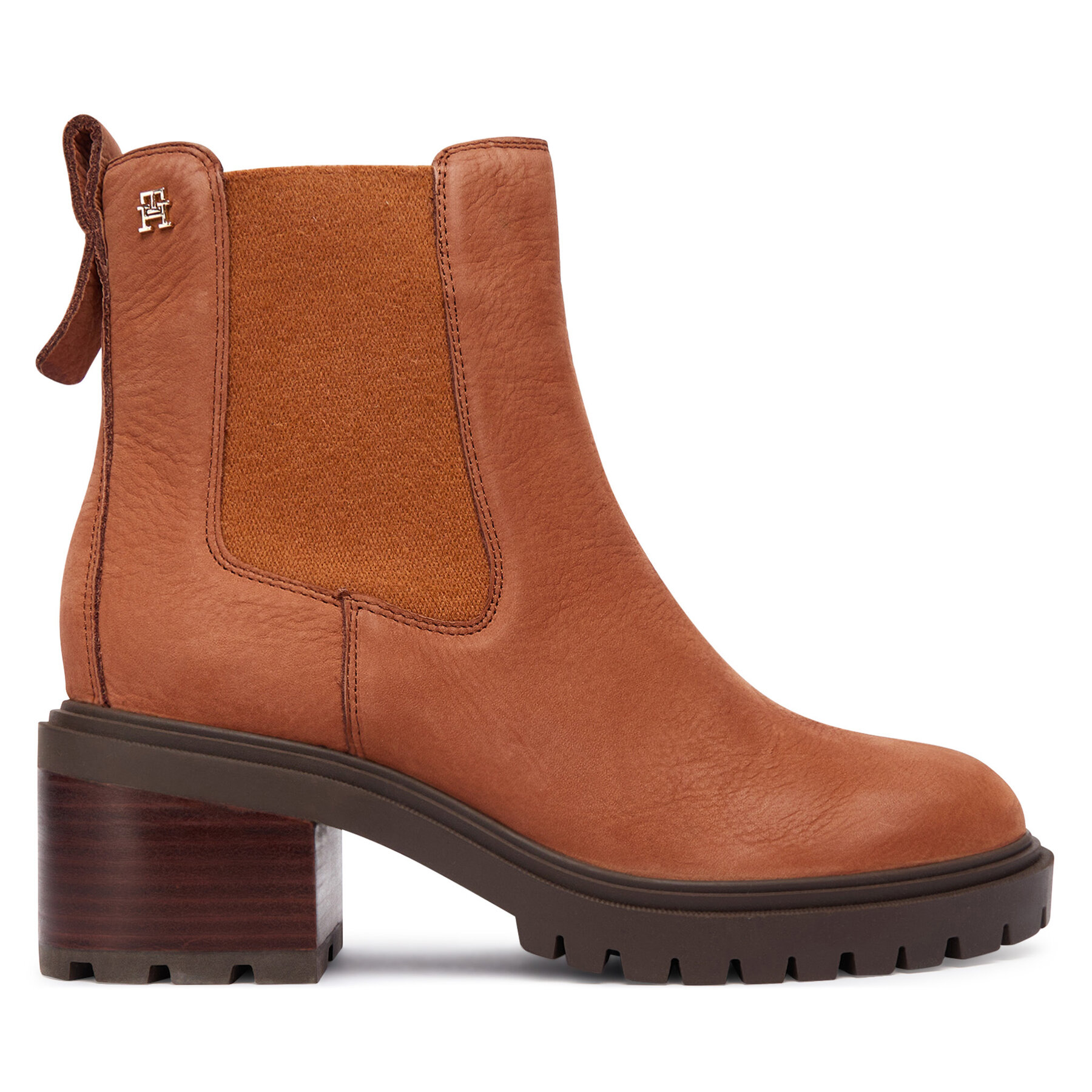 Škornji Tommy Hilfiger Th Nubuck Chelsea Cleated Heel FW0FW09158 Rjava
