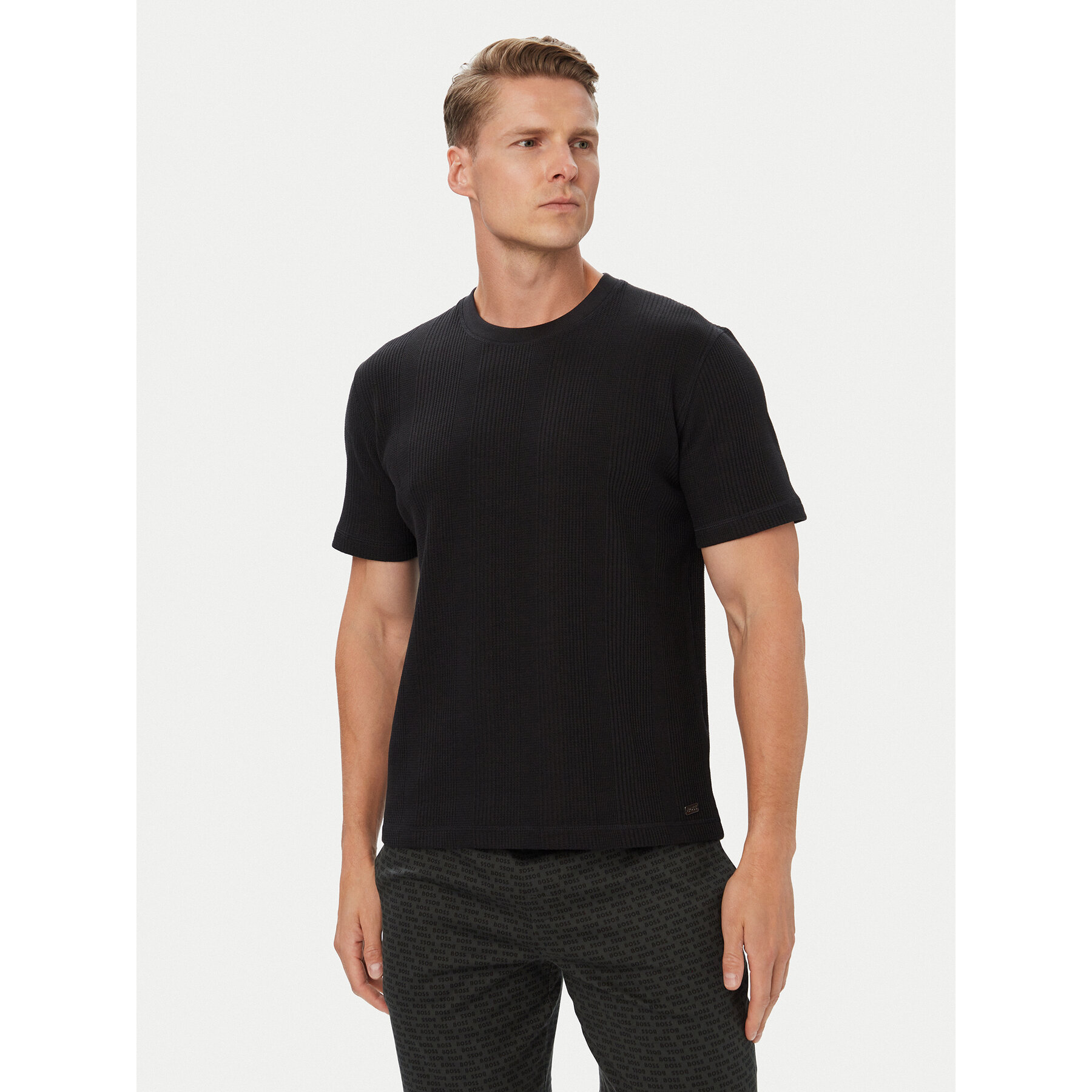 BOSS T-Shirt Structure 50540567 Schwarz Regular Fit