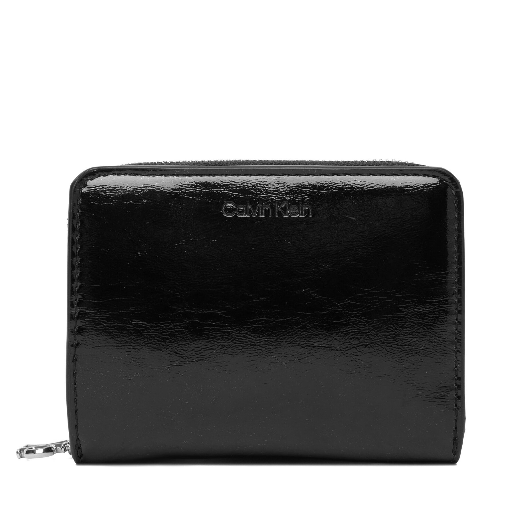 Portofel Calvin Klein Ck Metallic Flap Zip Around LV04F1103G Negru