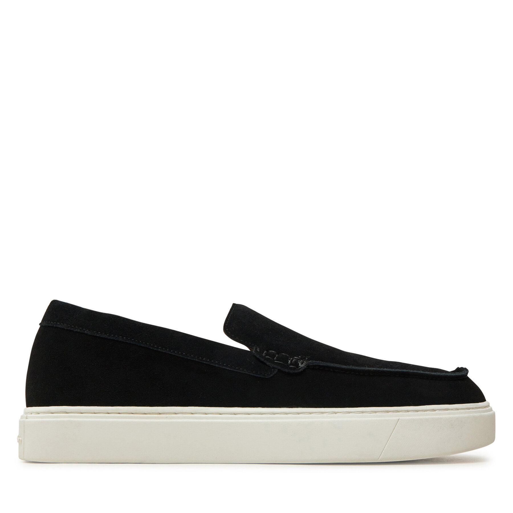 Nizki čevlji Calvin Klein Moccasin Suede HM0HM01794 Črna