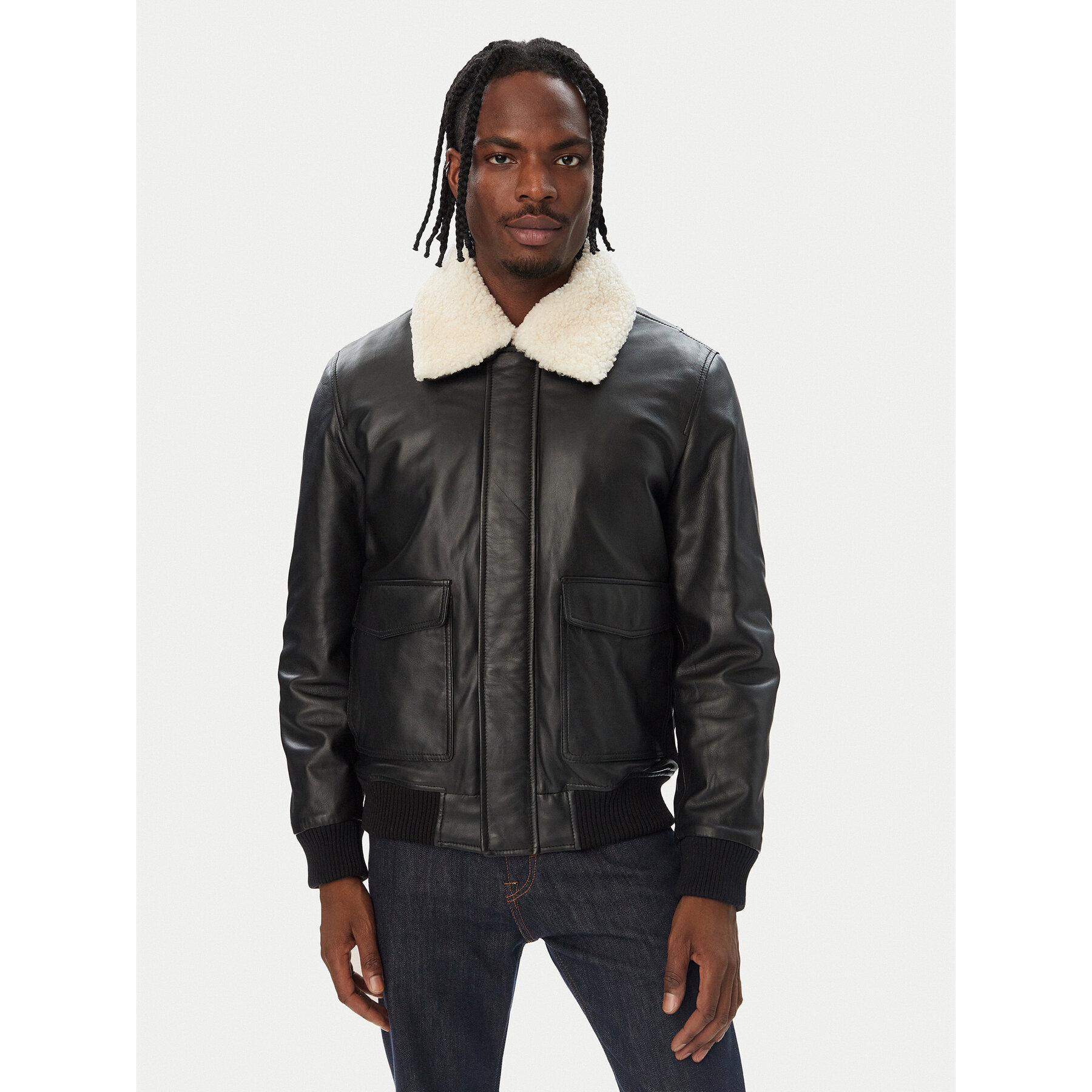 Milestone Lederjacke Ms Alfio 631020 21490 Schwarz Regular Fit