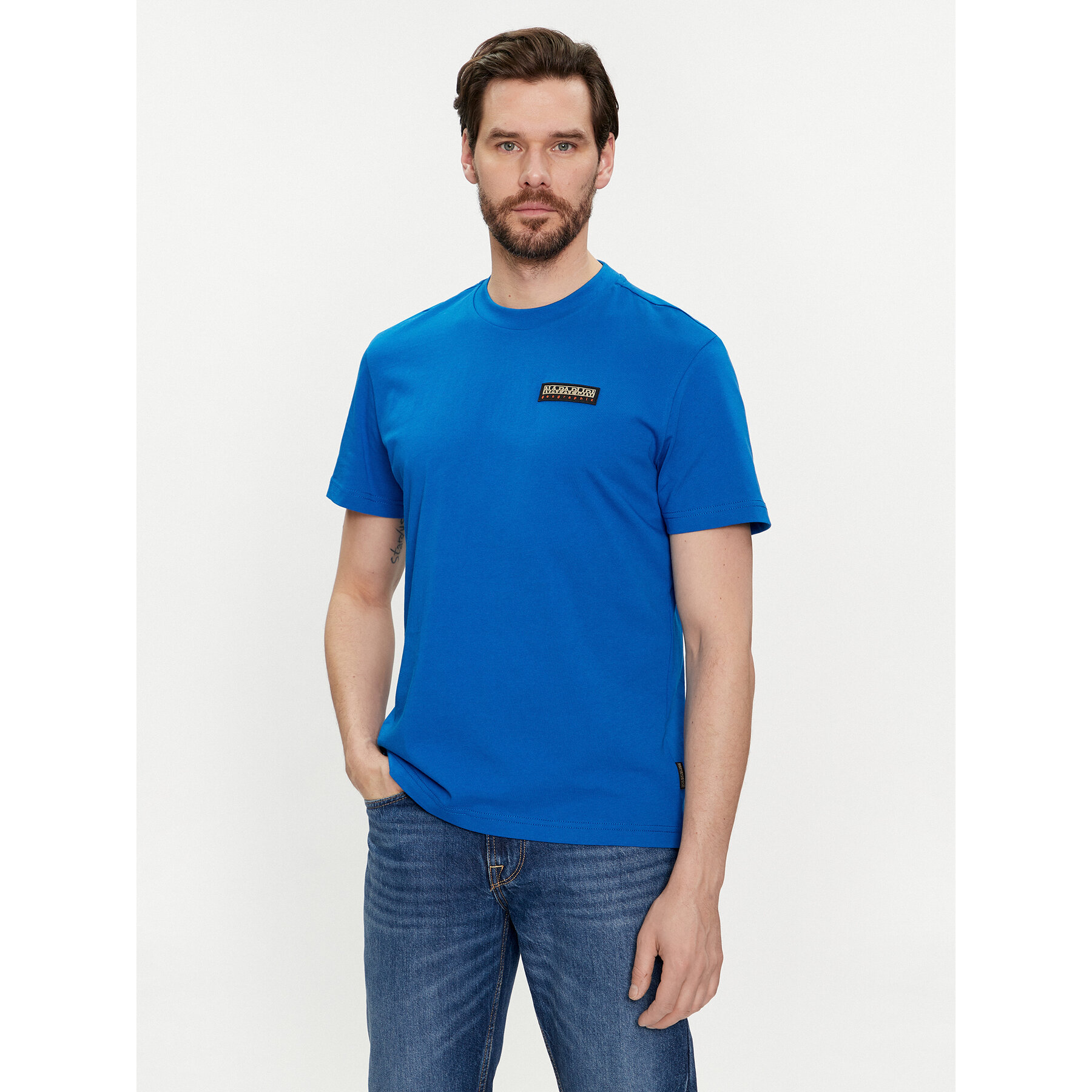 Napapijri T-shirt Iaato NP0A4HFZ Blu Regular Fit