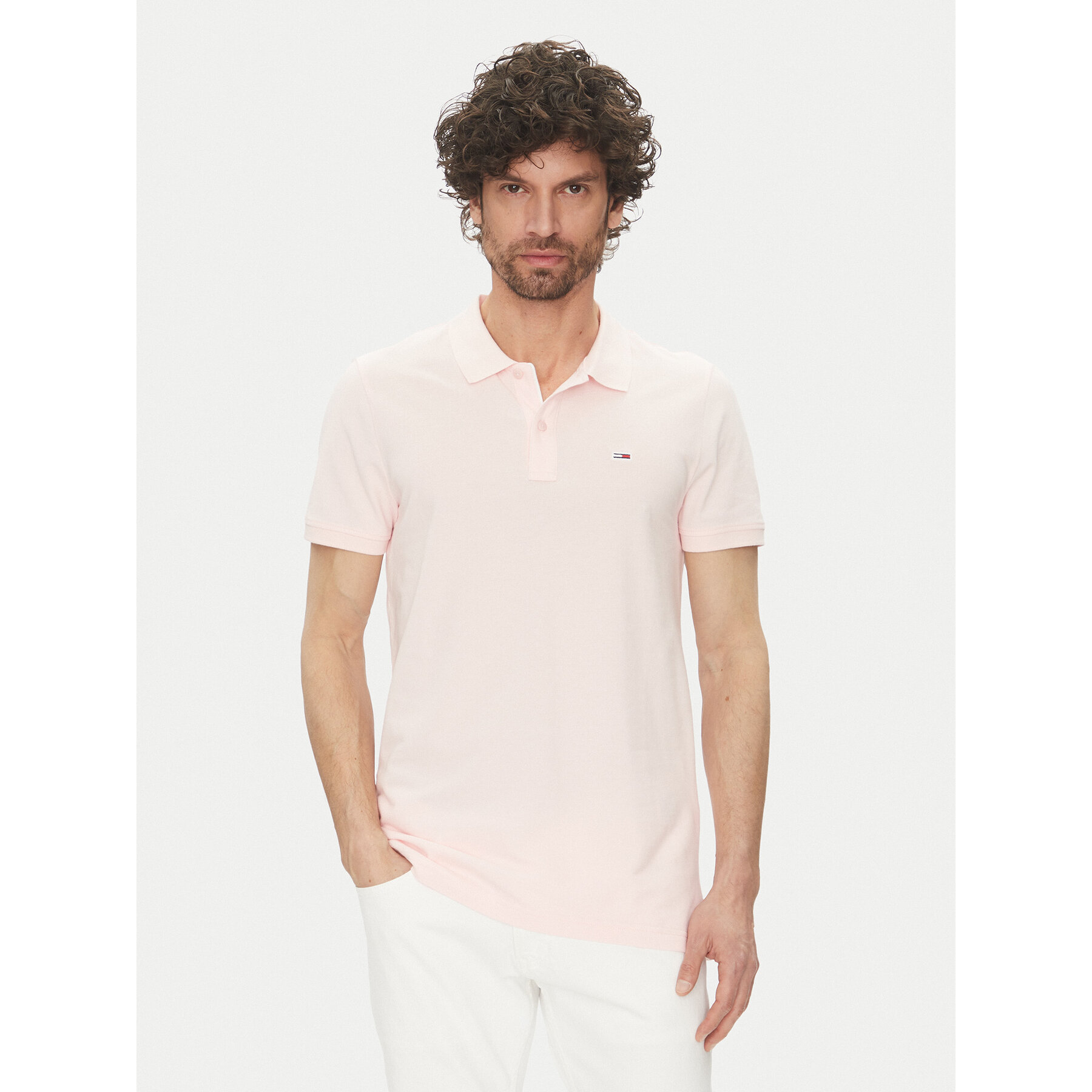 Tommy Jeans Polo majica DM0DM20676 Roza Slim Fit