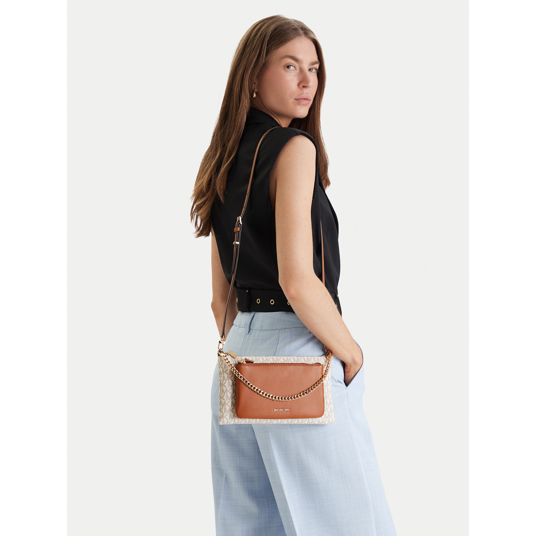 Ročna torba MICHAEL Michael Kors Jet Set 32F5GJ6C8B Pisana