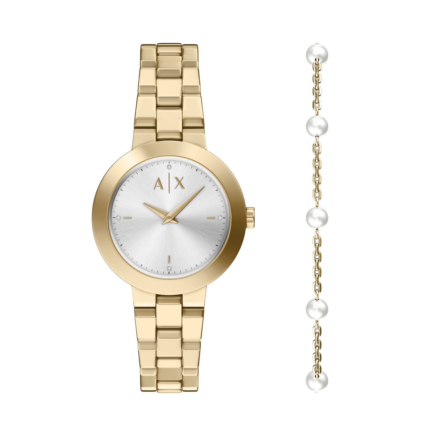Set sata i narukvice Armani Exchange Jackie  AX7185SET Zlatna
