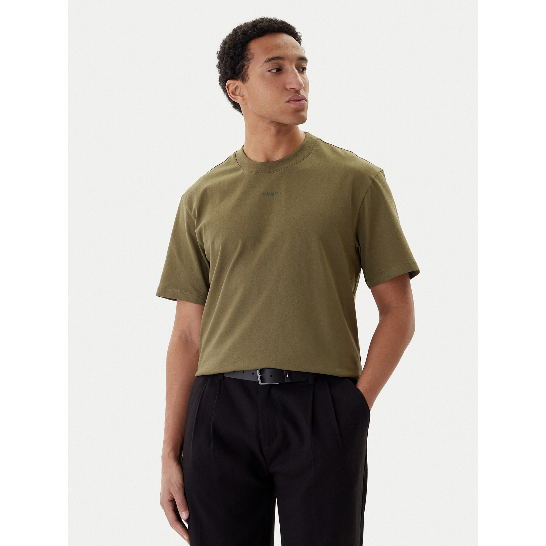 HUGO Majica Dapolino 50488330 Khaki Relaxed Fit