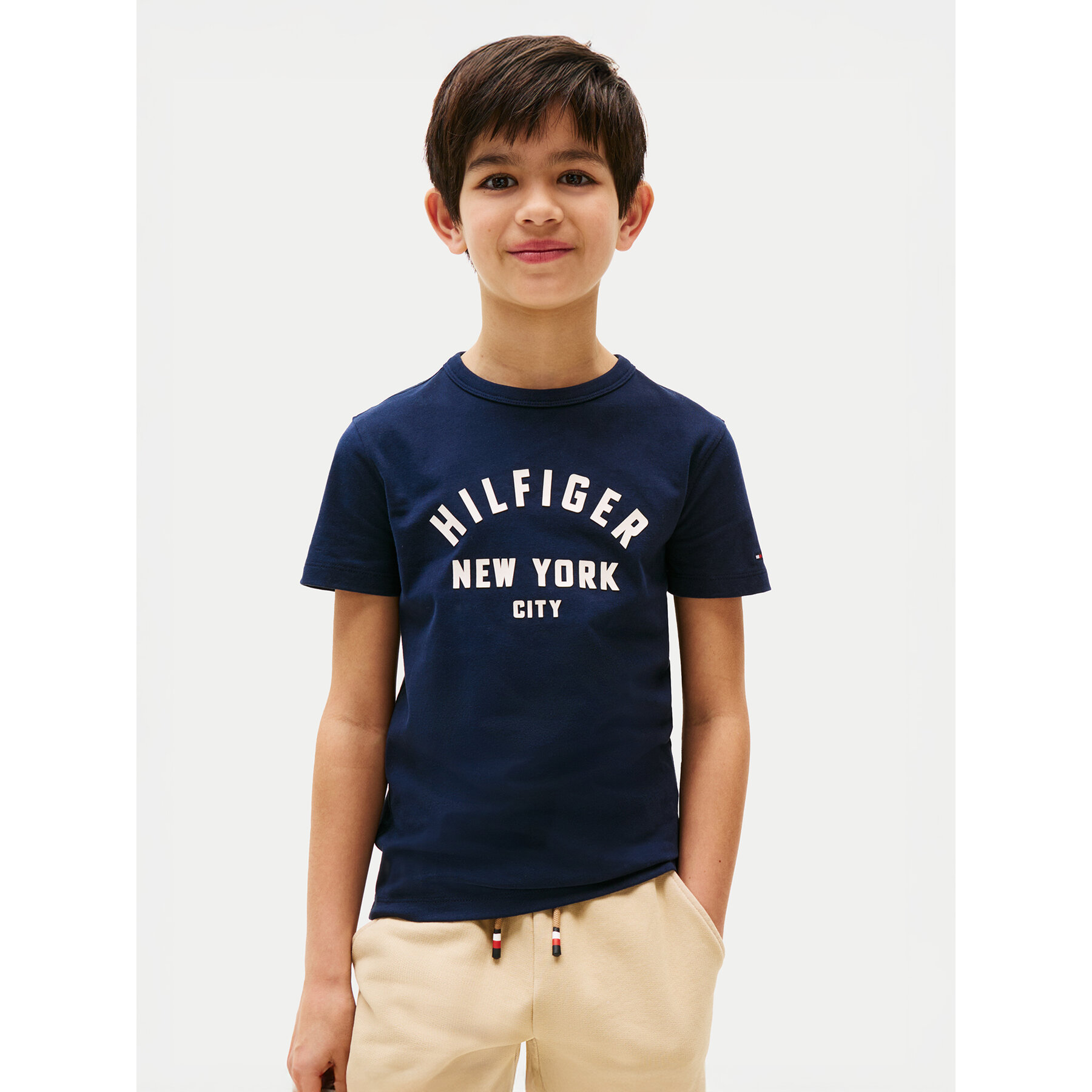 Tommy Hilfiger Póló Curved Graphic KB0KB09800 Sötétkék Regular Fit