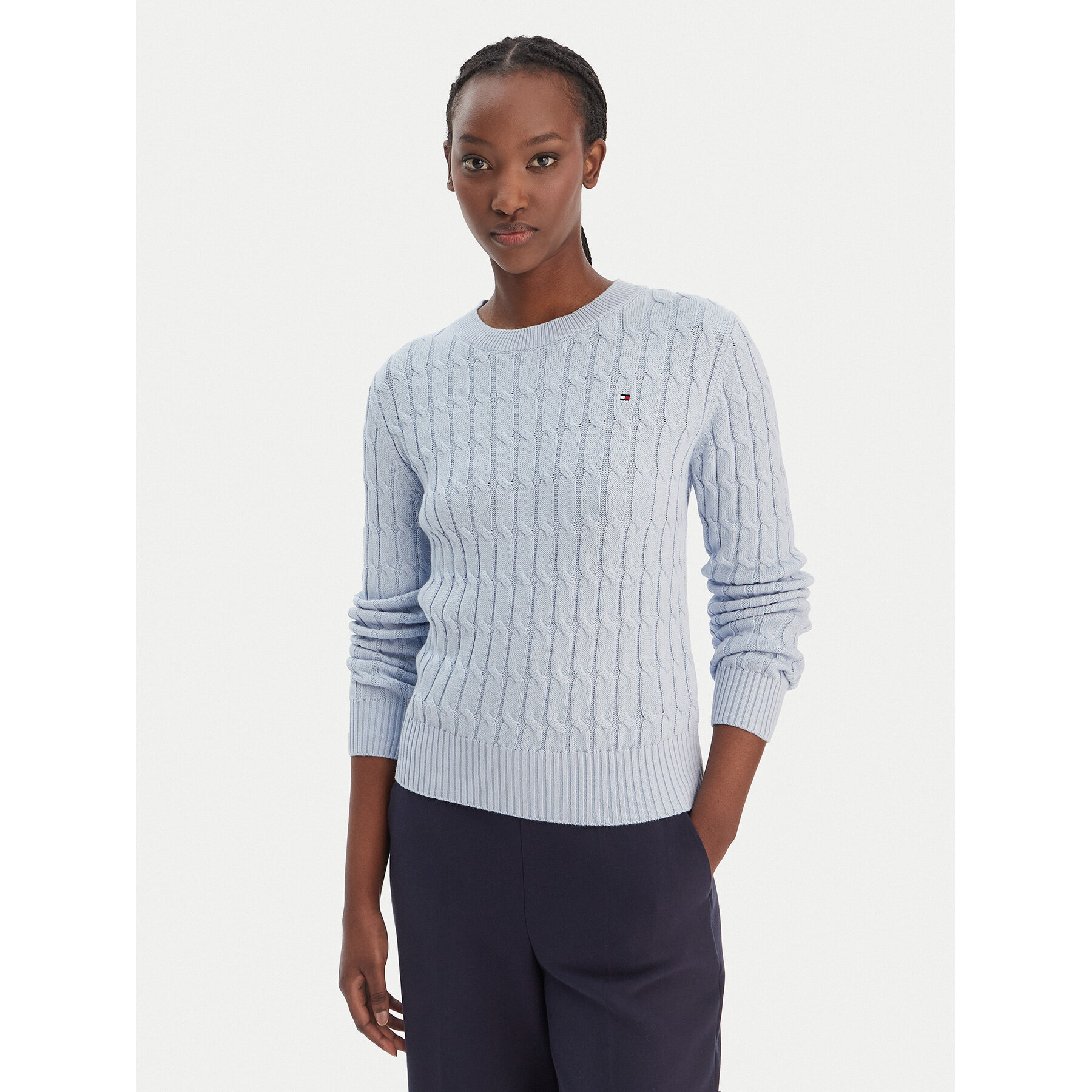 Tommy Hilfiger Pullover WW0WW47644 Himmelblau Regular Fit
