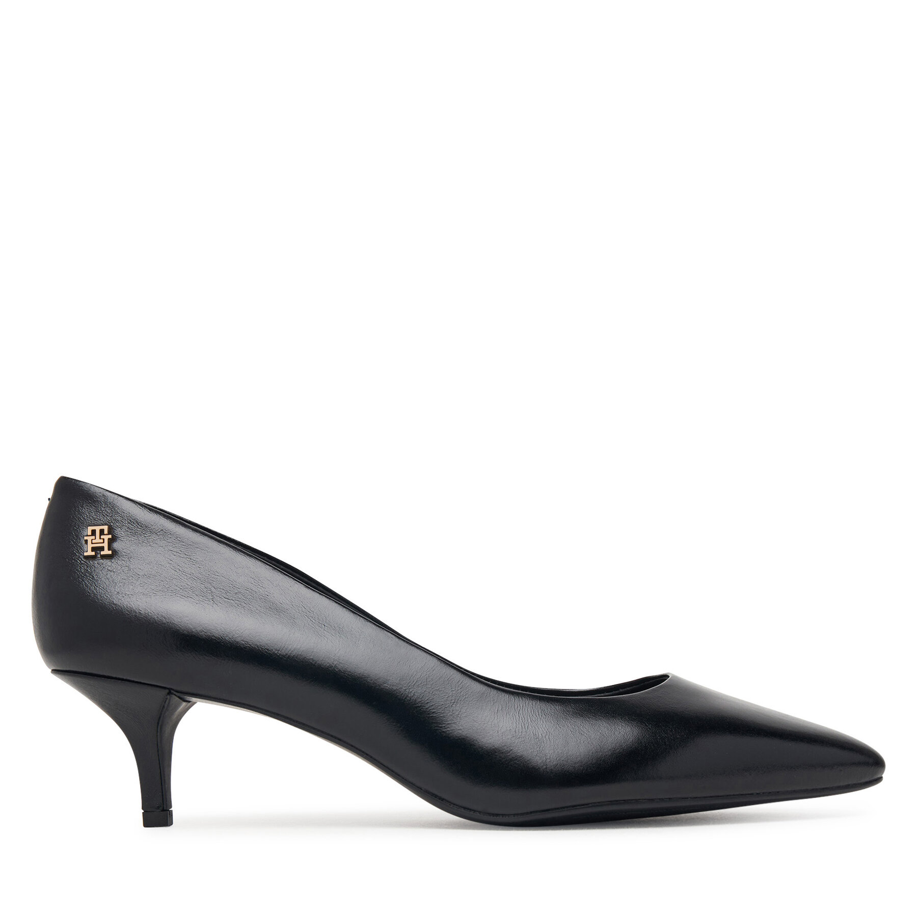 Bateliai Tommy Hilfiger Kitten Heel Court Leather Shoe FW0FW09526 Juoda