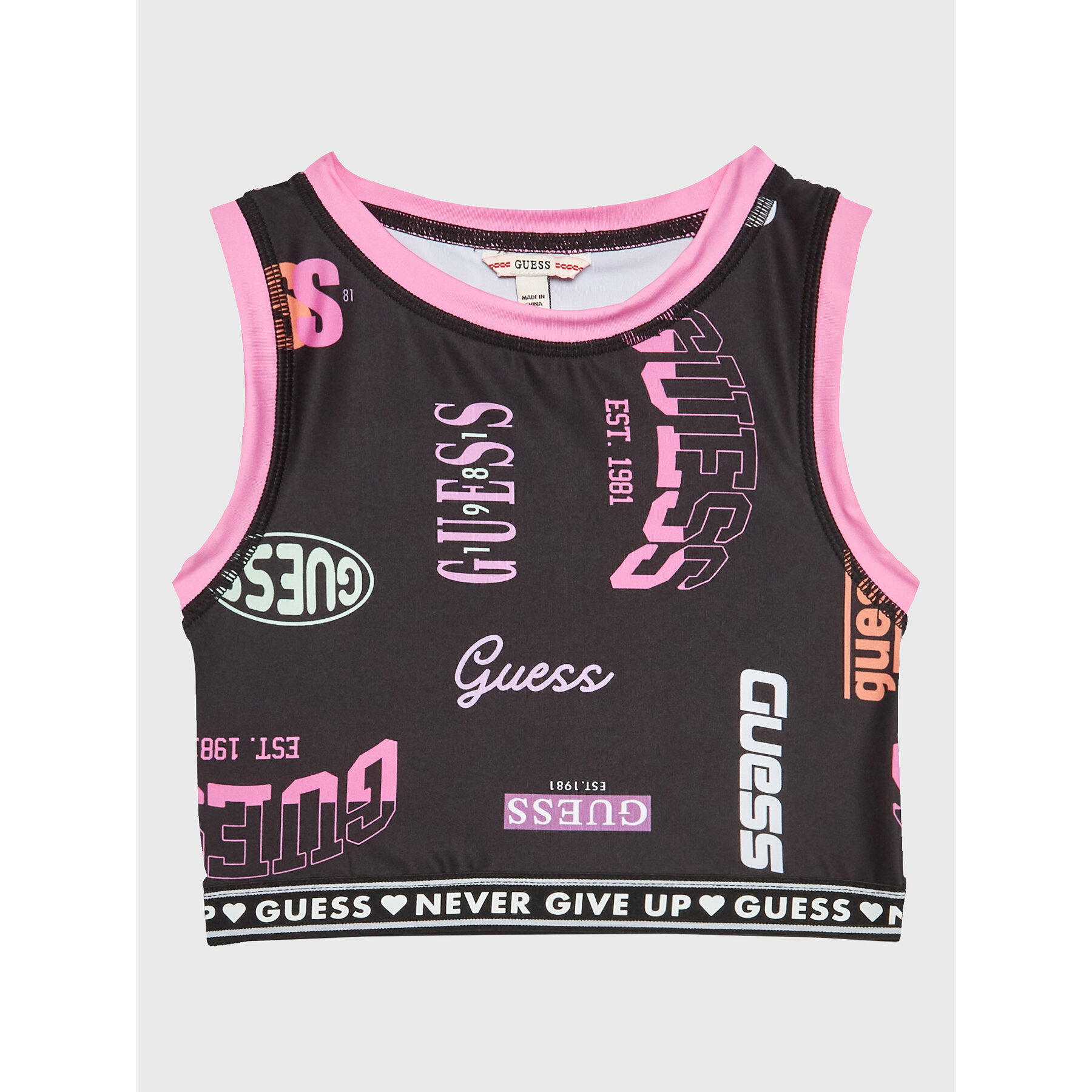 Guess Τοπ J3RI02 MC01P Μαύρο Slim Fit