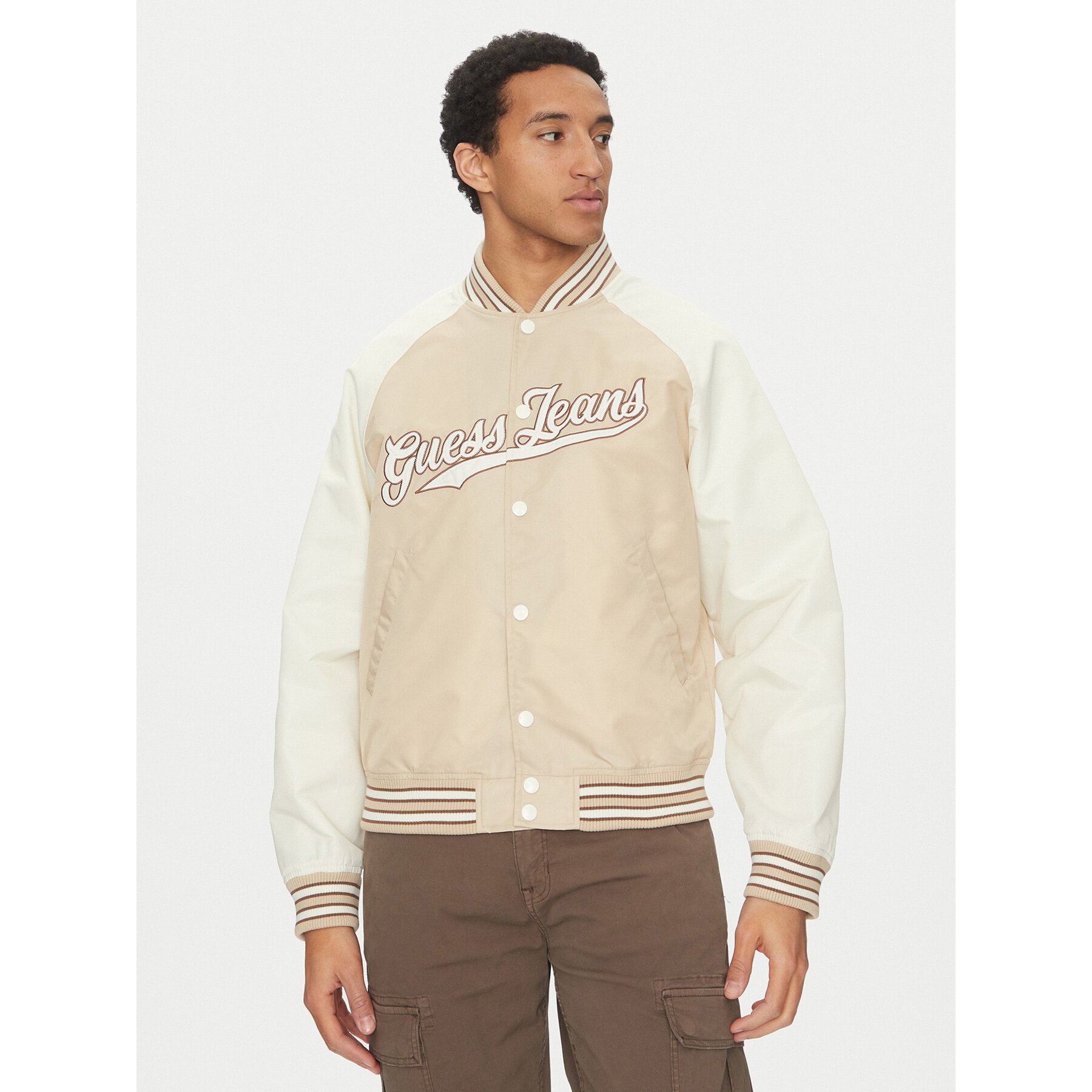 Guess Jeans Bomberjacke M5GL32 WHAA2 Beige Regular Fit