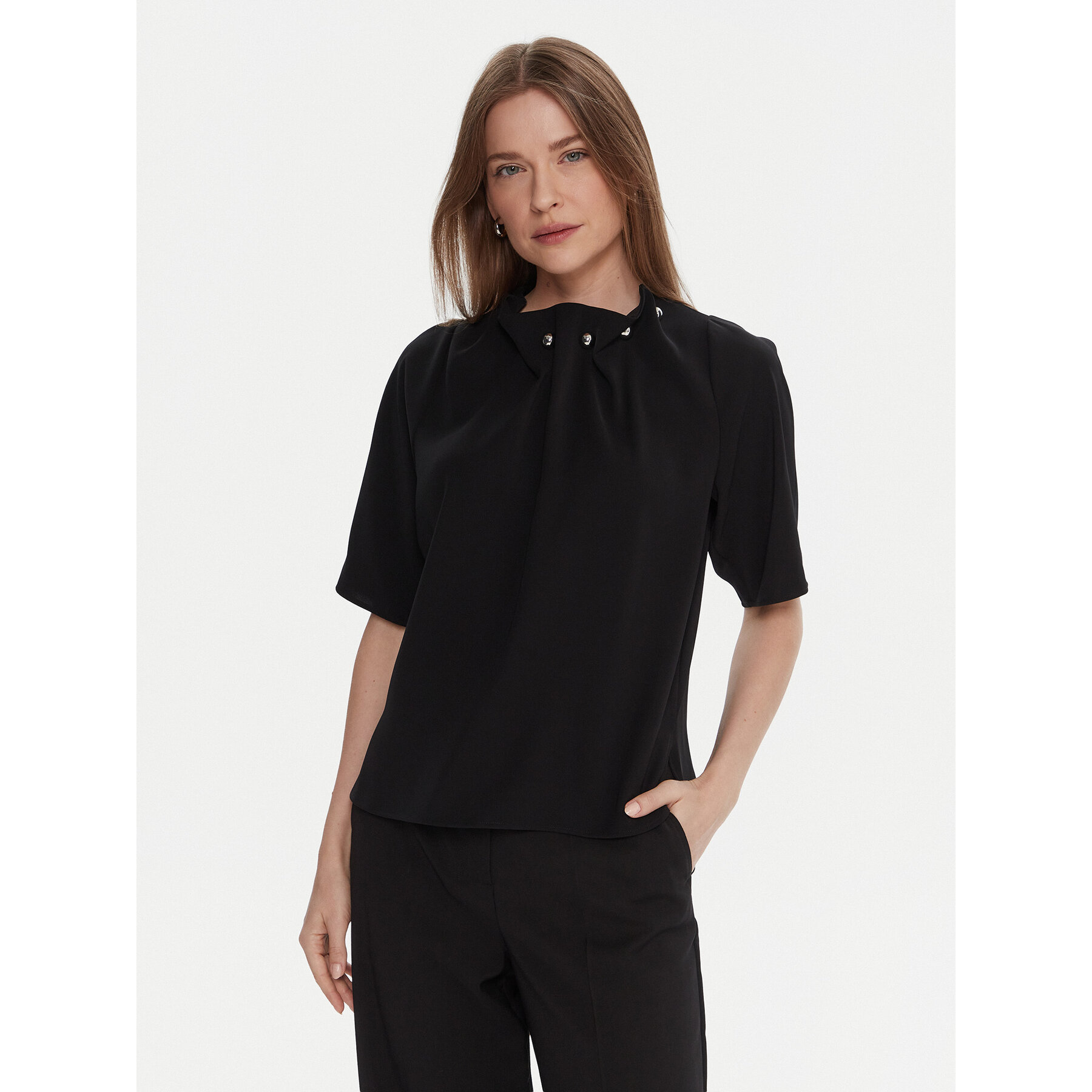Armani Exchange Bluse XW001256 AF16125 UC001 Schwarz Regular Fit