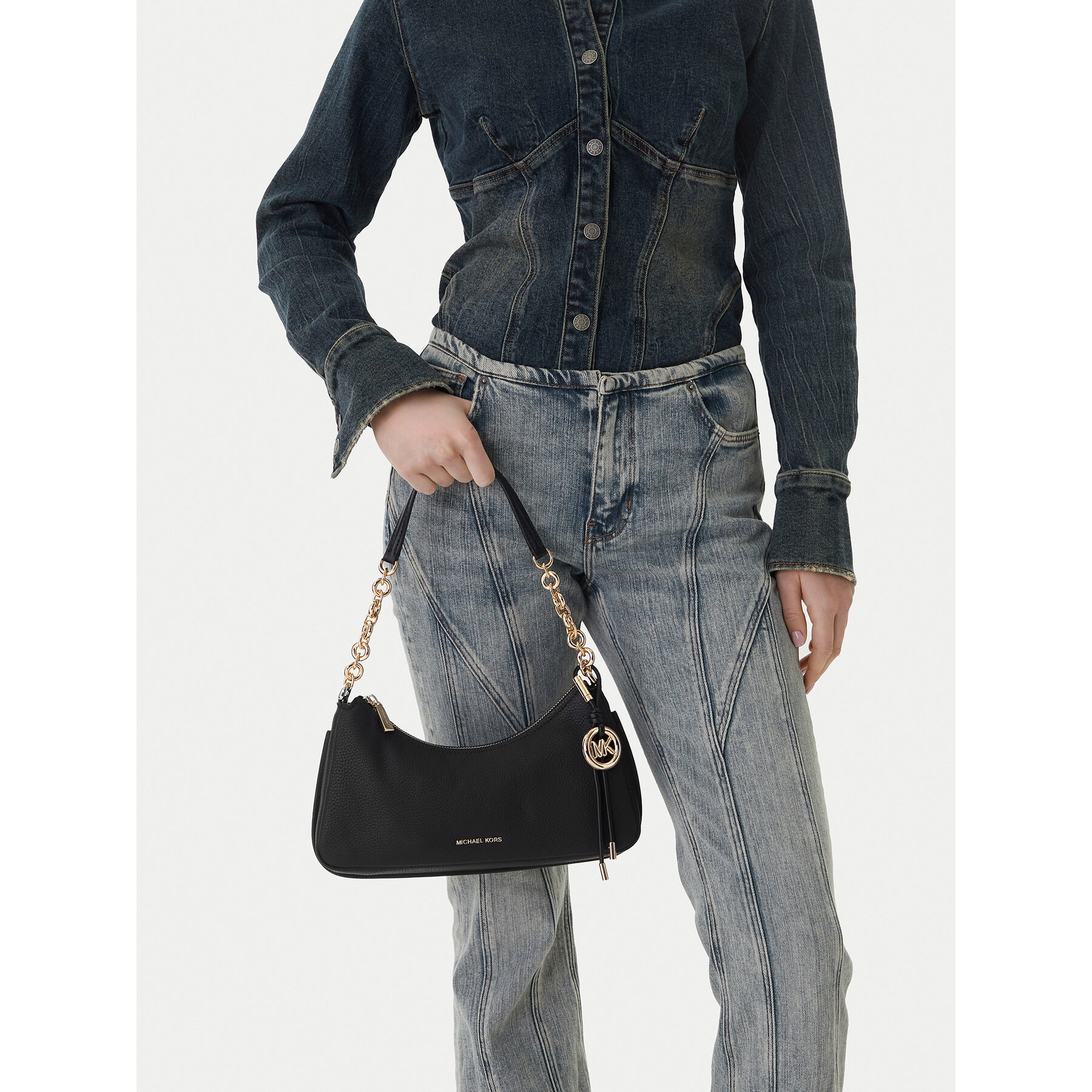 Дамска чанта MICHAEL Michael Kors 32R6GY5W8L Черен