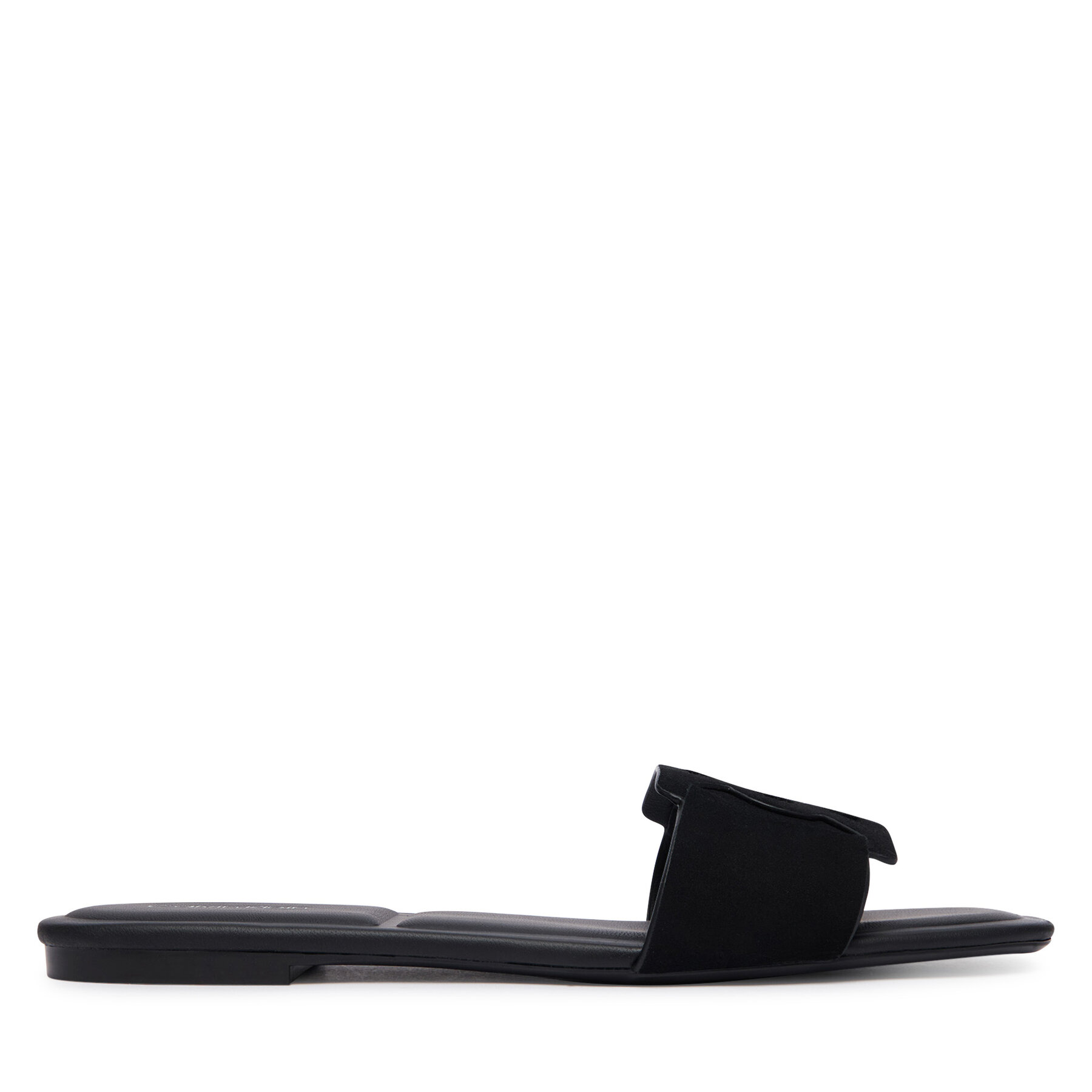 Natikači Calvin Klein Square Flat Sndl Embl Suede HW0HW03055 Črna