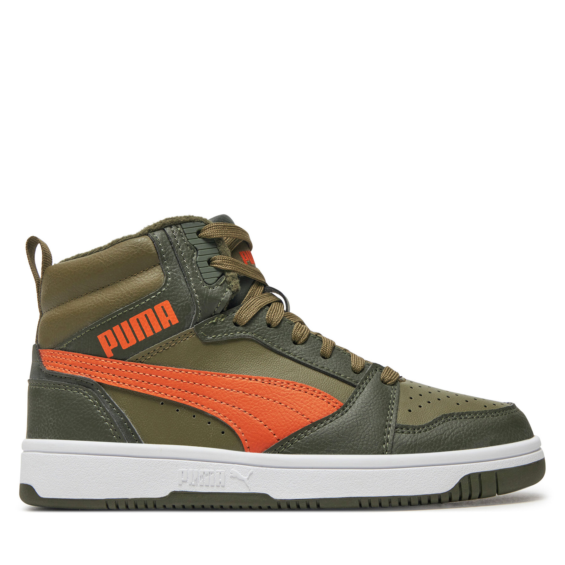 Chlapec Sneakersy Puma, Rozmer: 37_5, Kaki, Rebound V6 Mid Wtr Jr 394685 05