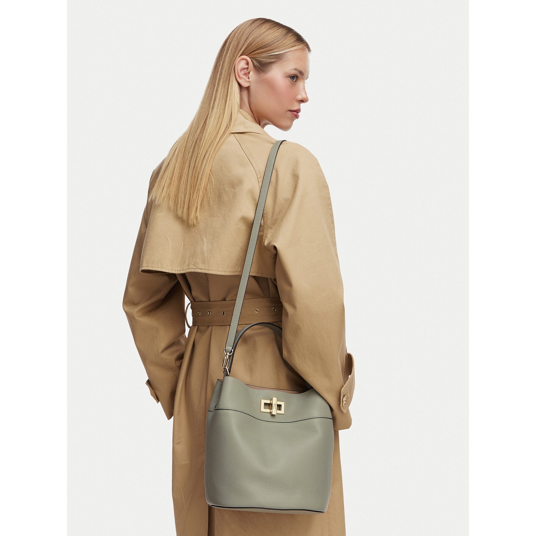 Geantă Furla Amelia M Bucket WB01953 HSF000 CN AG700 Verde