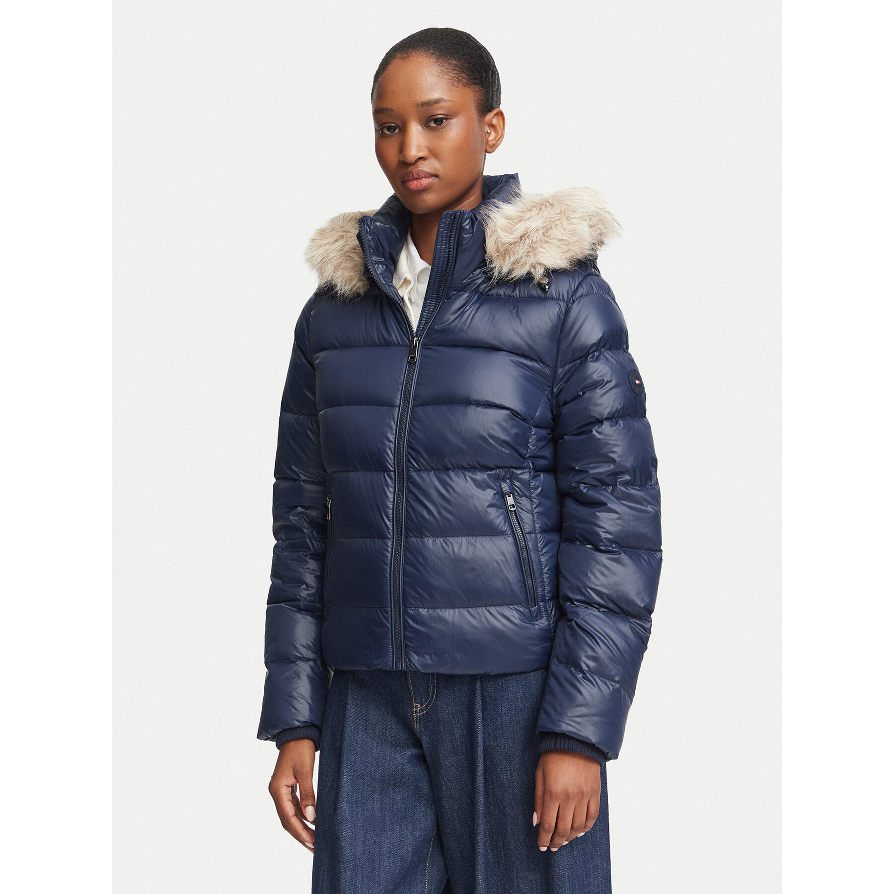 Tommy Hilfiger Daunenjacke WW0WW47354 Dunkelblau Slim Fit