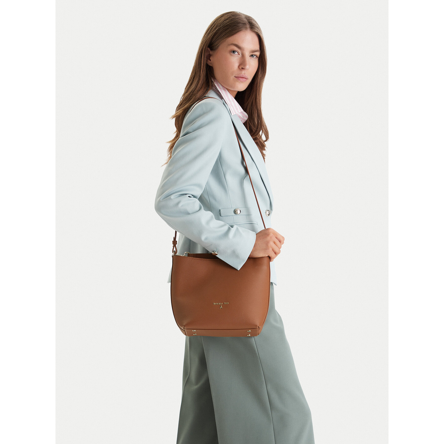 Ročna torba Patrizia Pepe 8B0319/L001-B111 Rjava