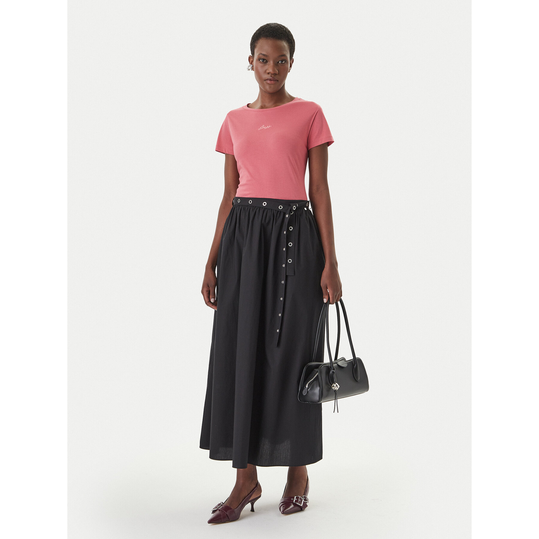 BOSS Majica C_Elove 50554696 Roza Slim Fit