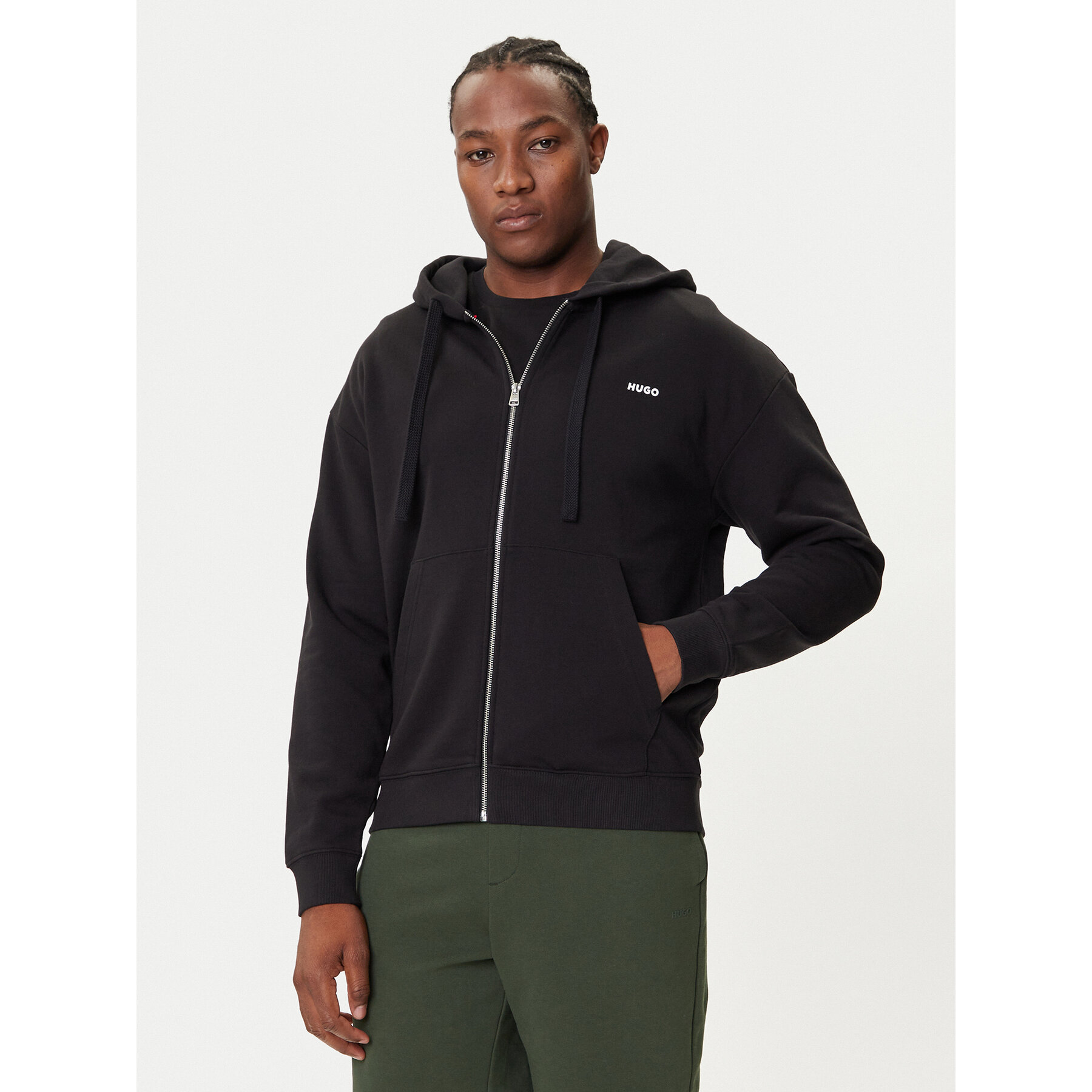 HUGO Sweatshirt Dapozip 50548651 Schwarz Relaxed Fit