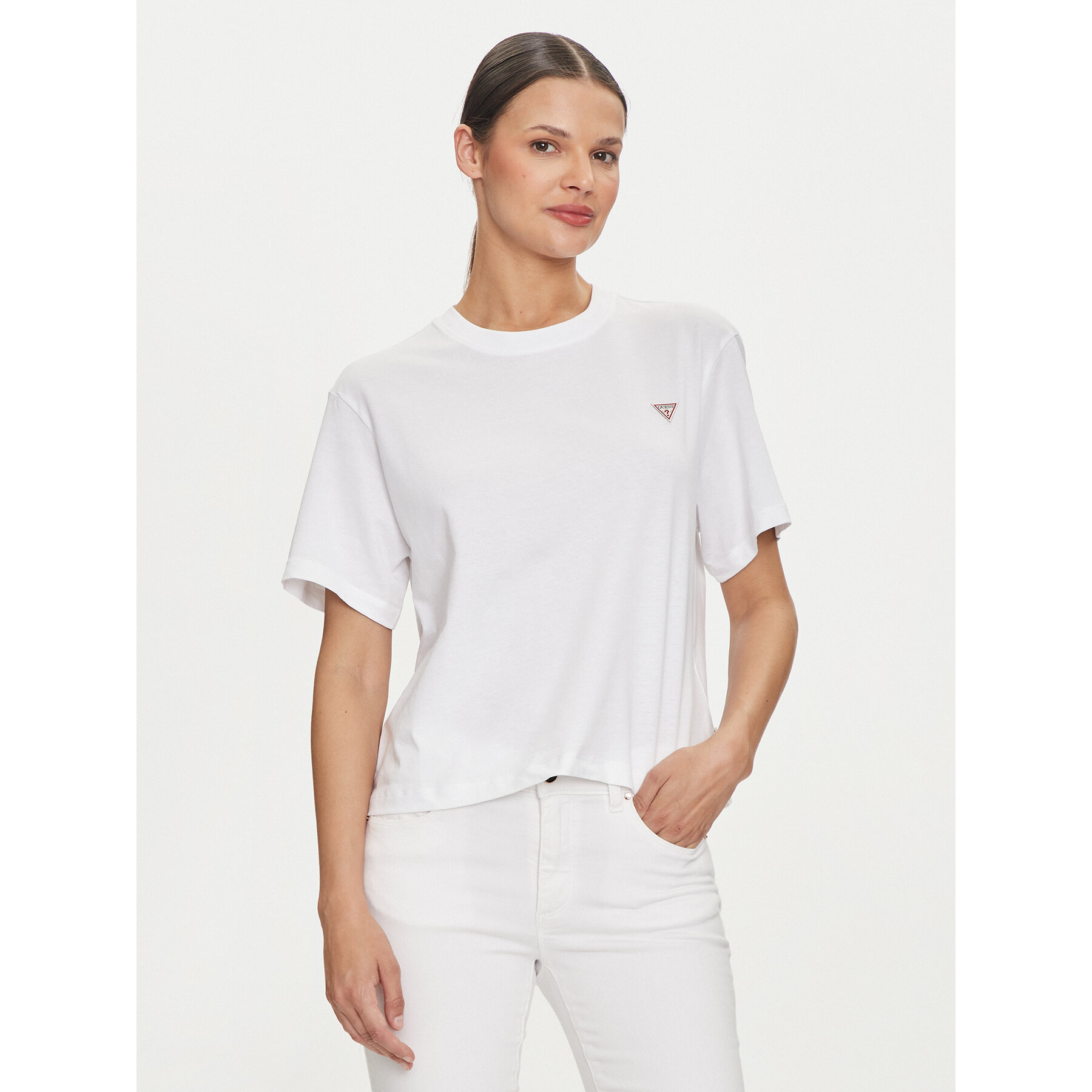 Guess Jeans T-shirt W4YI05 K8HM0 Bijela Regular Fit