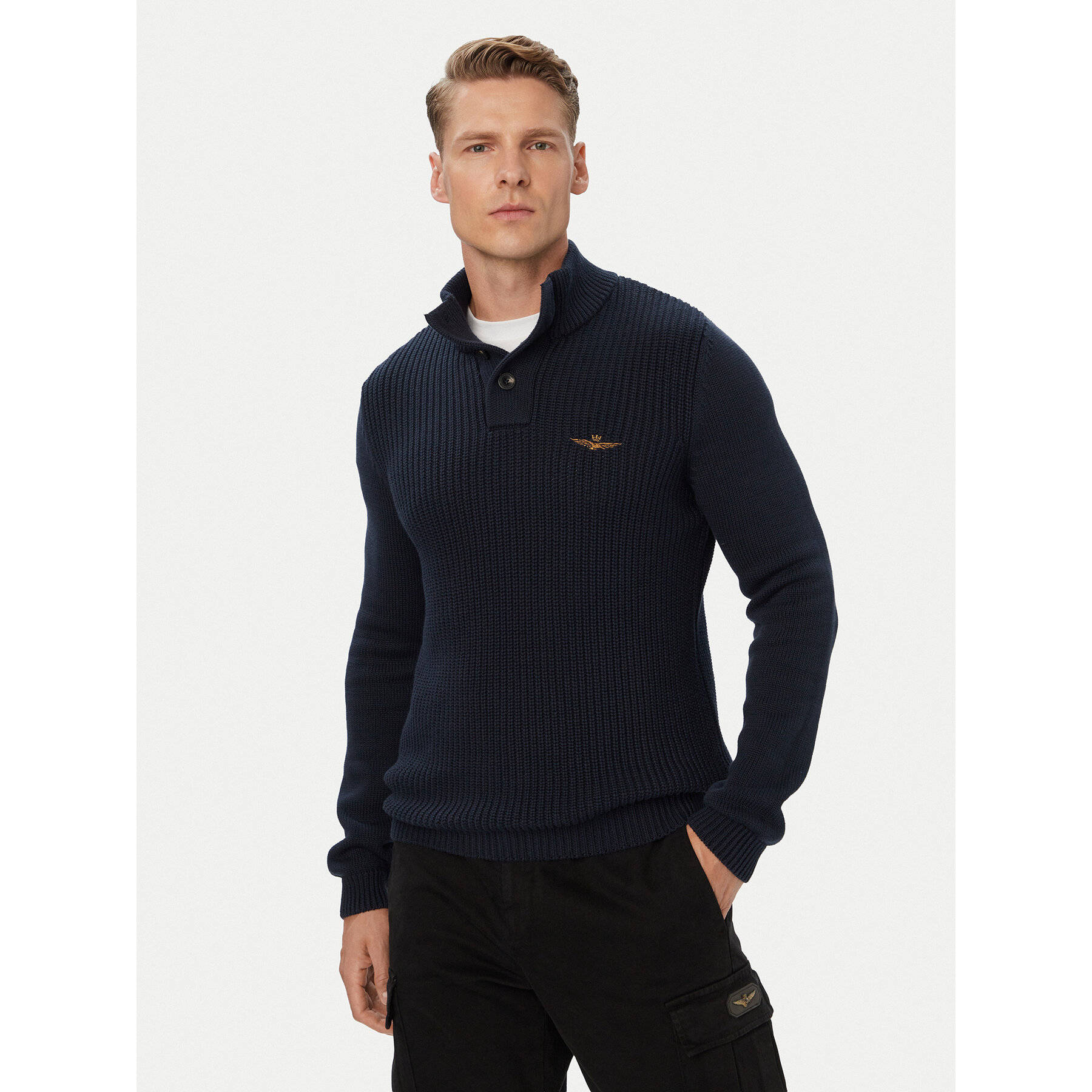 Aeronautica Militare Pullover 262MA1572UL00409 Dunkelblau Regular Fit