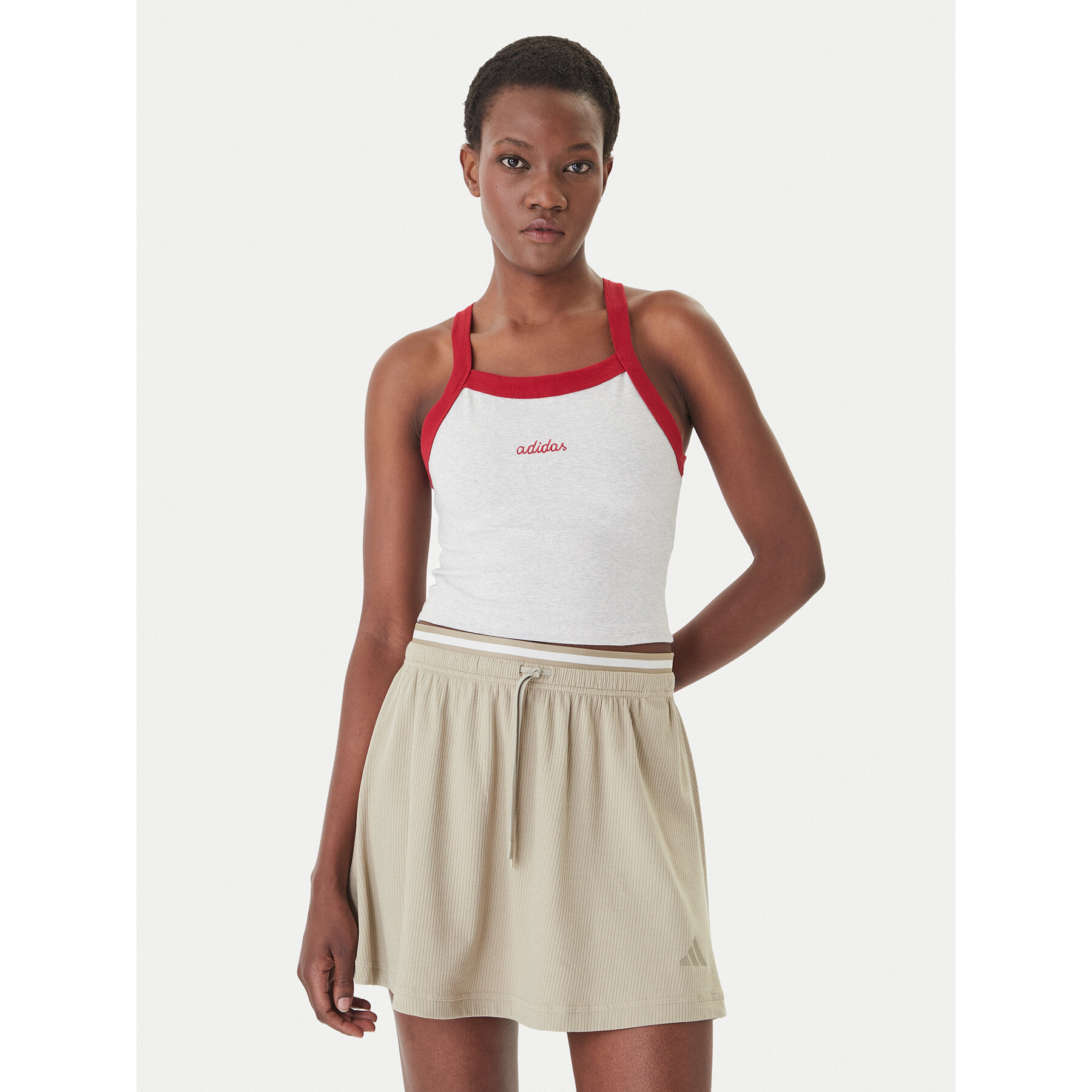 adidas Τοπ 158661 Γκρι Slim Fit