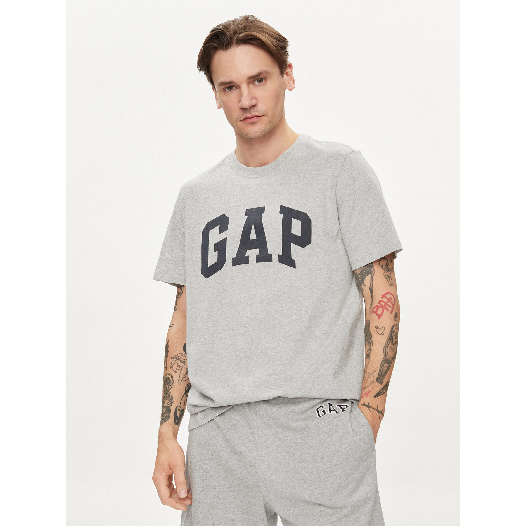 Gap T-Shirt 856659-00 Γκρι Regular Fit