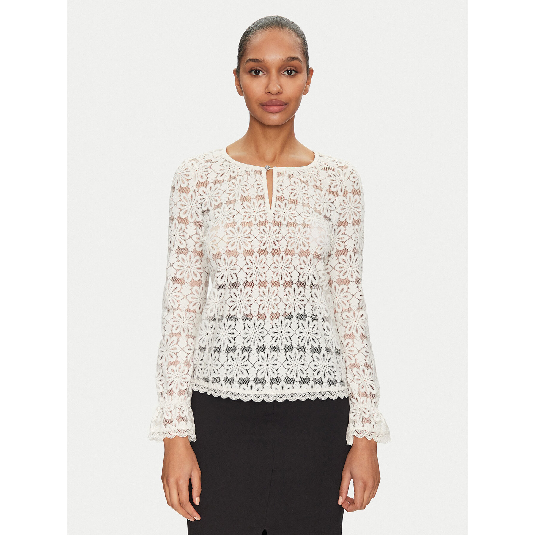 Morgan Bluse 251-TFLEUR Écru Regular Fit