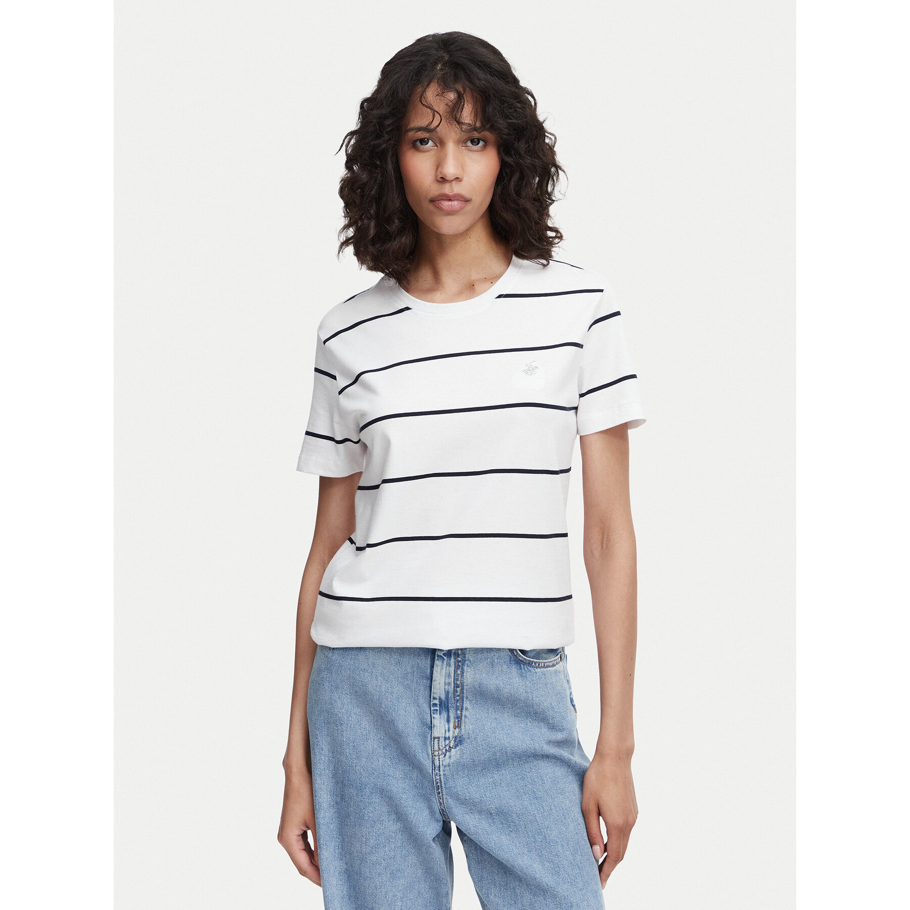 Beverly Hills Polo Club T-Shirt P-SS26W-TS0162 Weiß Regular Fit
