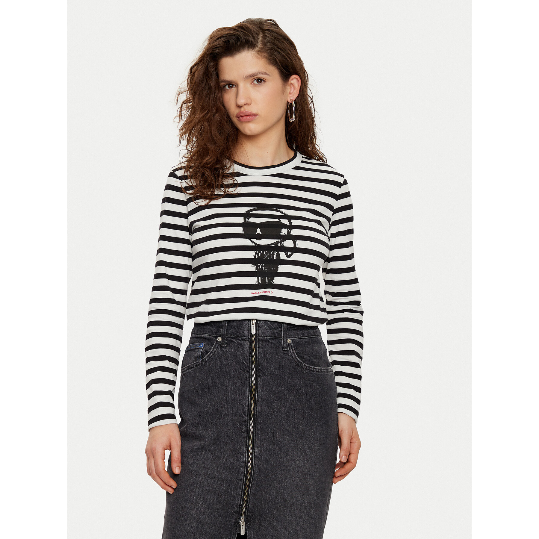KARL LAGERFELD Bluse A1W17137 Schwarz Regular Fit