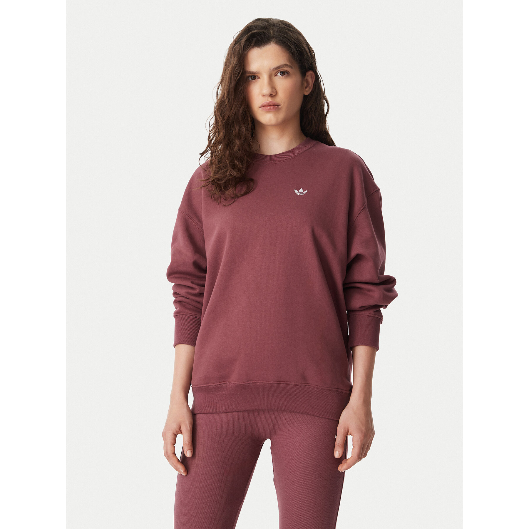 adidas Sweatshirt Essentials Crew Long Fleece Sweatshirt KT2279 Braun Regular Fit