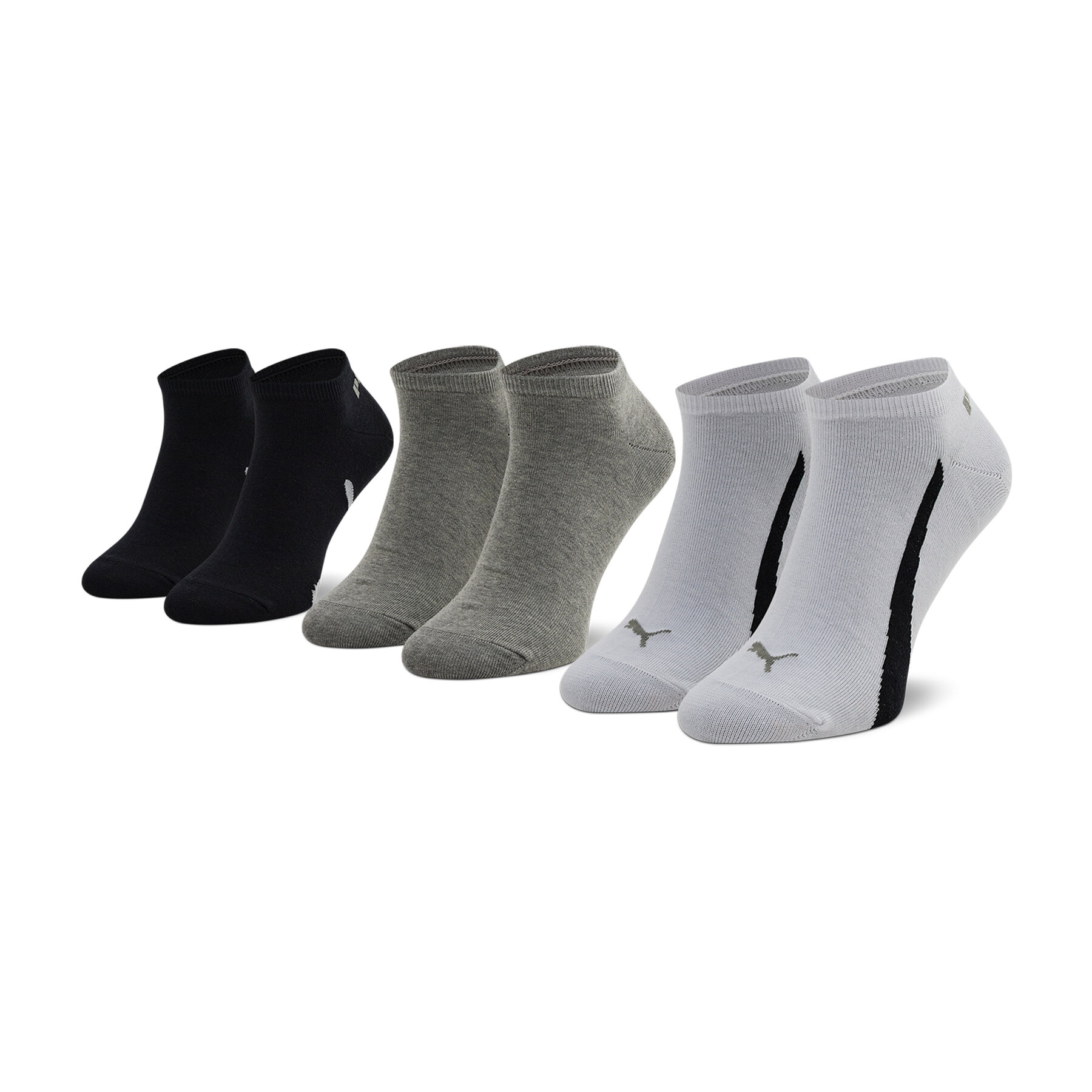 Set od 3 para unisex visokih čarapa Puma 907951 02 White/Grey/Black