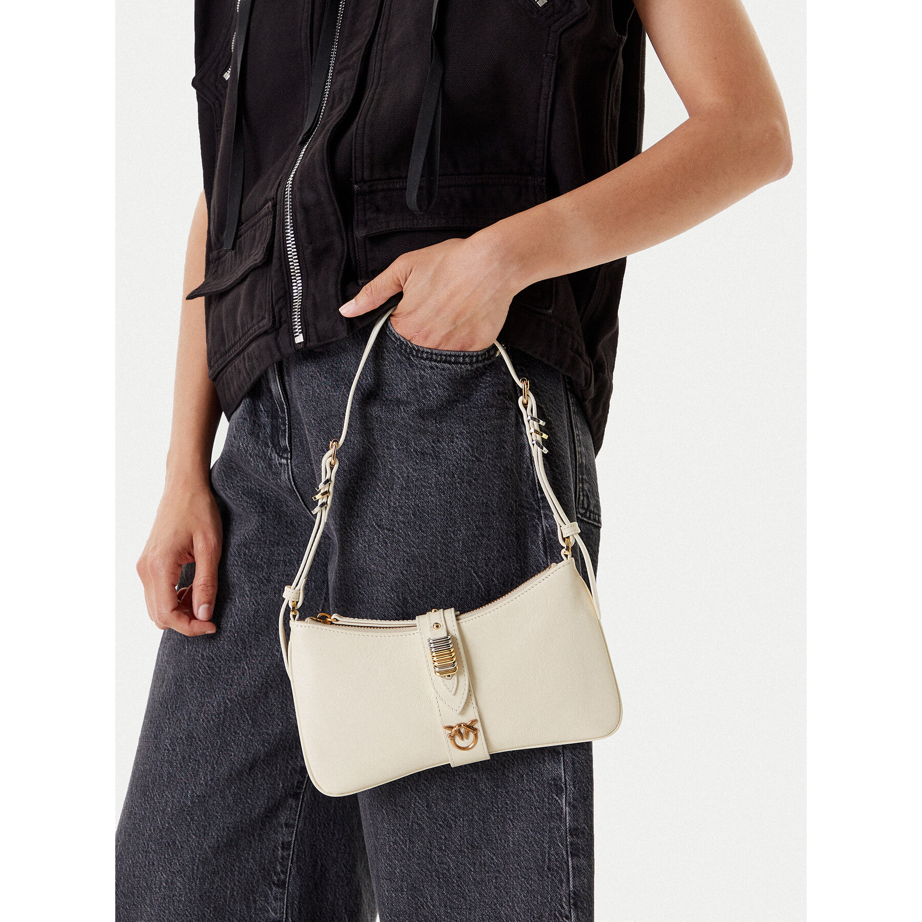 Geantă PINKO Arthemis Shoulder Mini . AI 24-25 PLTT 103512 A29V Crem