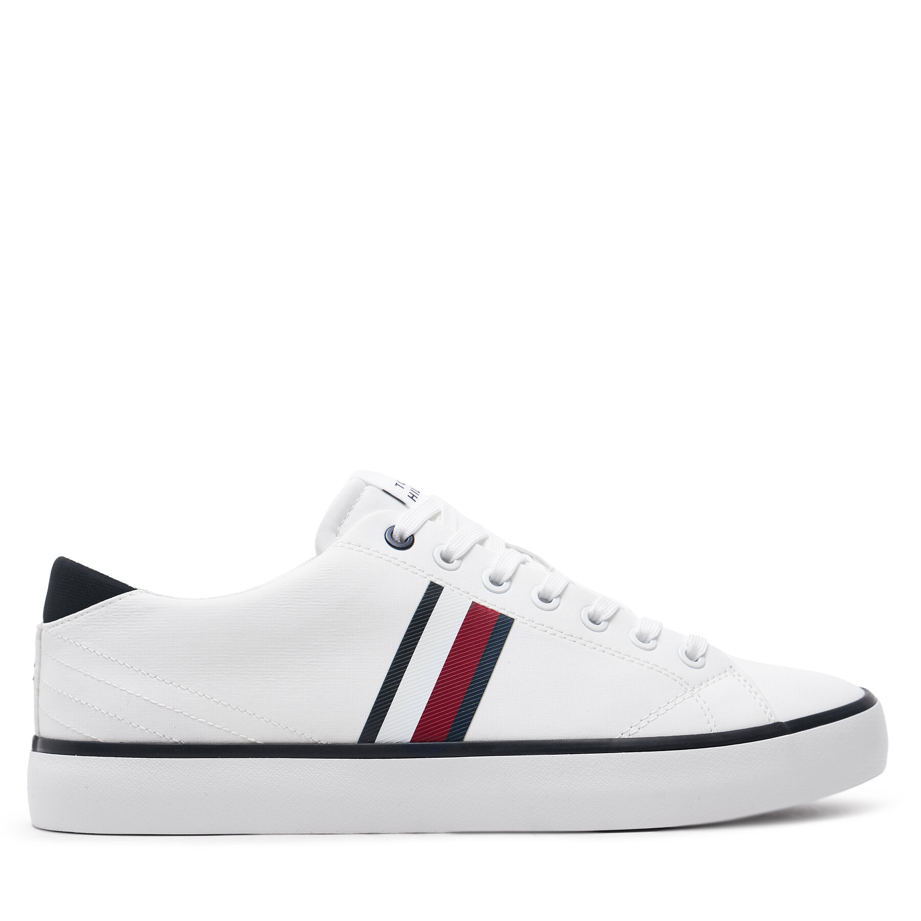 Pánske Tenisky Tommy Hilfiger, Rozmer: 45, Biela, Th Hi Vulc Low Stripes Mesh FM0FM04946