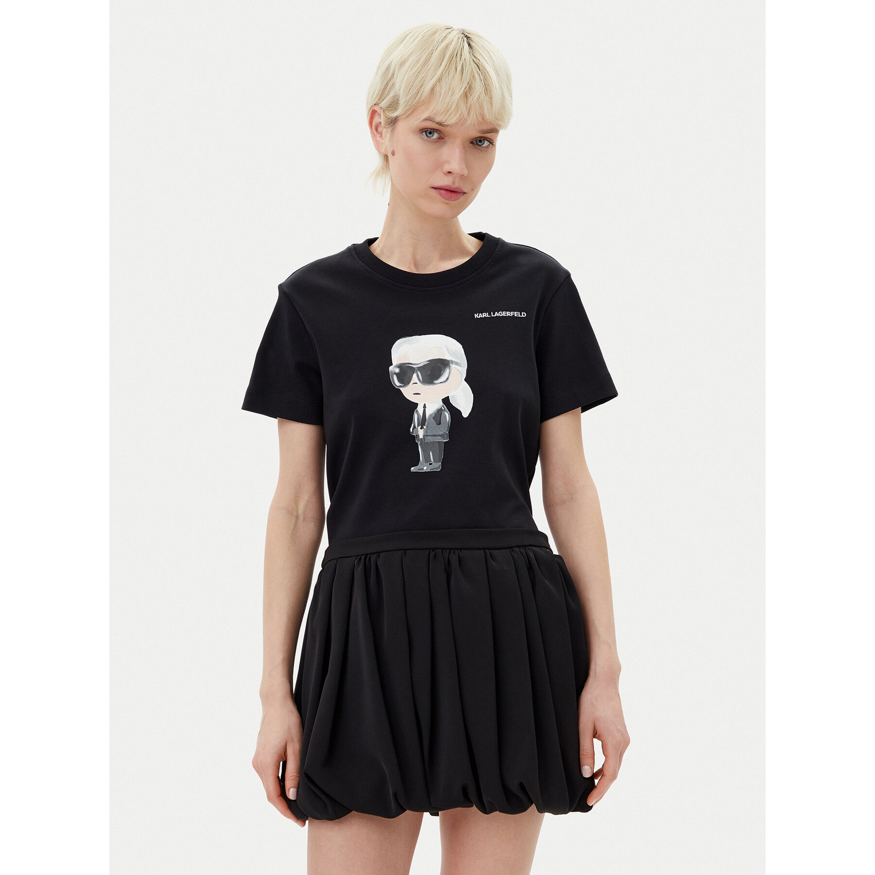 KARL LAGERFELD T-Shirt A1W17130 Μαύρο Regular Fit