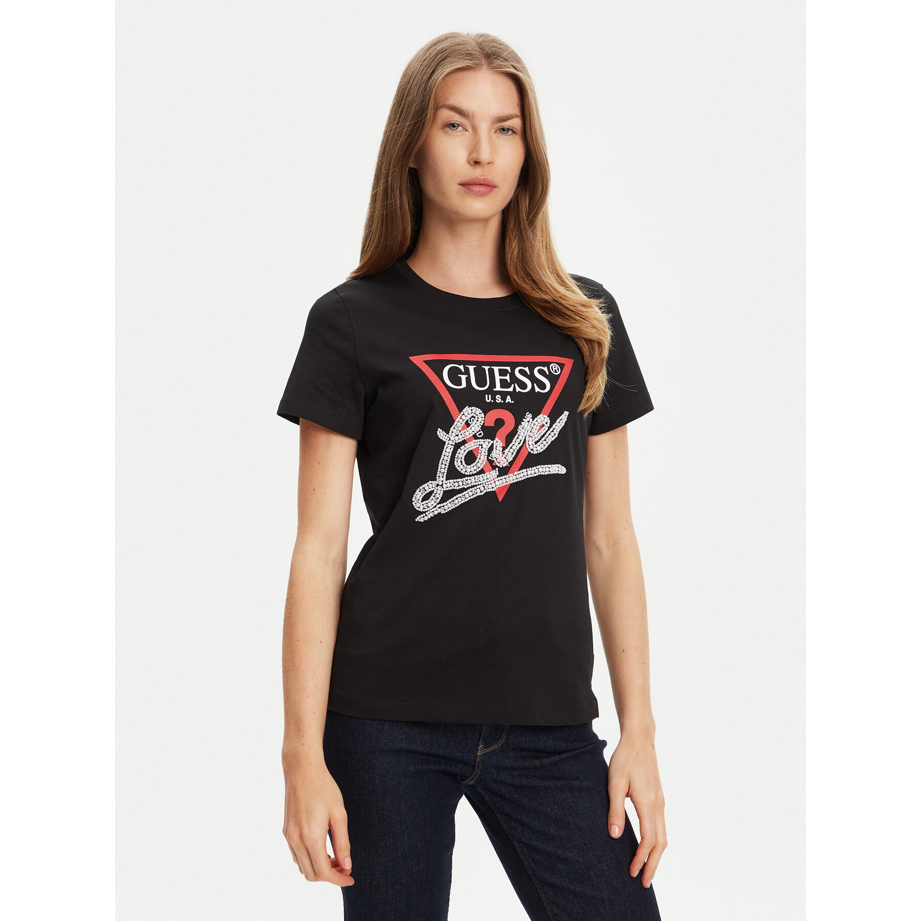 Guess T-Shirt W5YI40 I3Z14 Nero Regular Fit