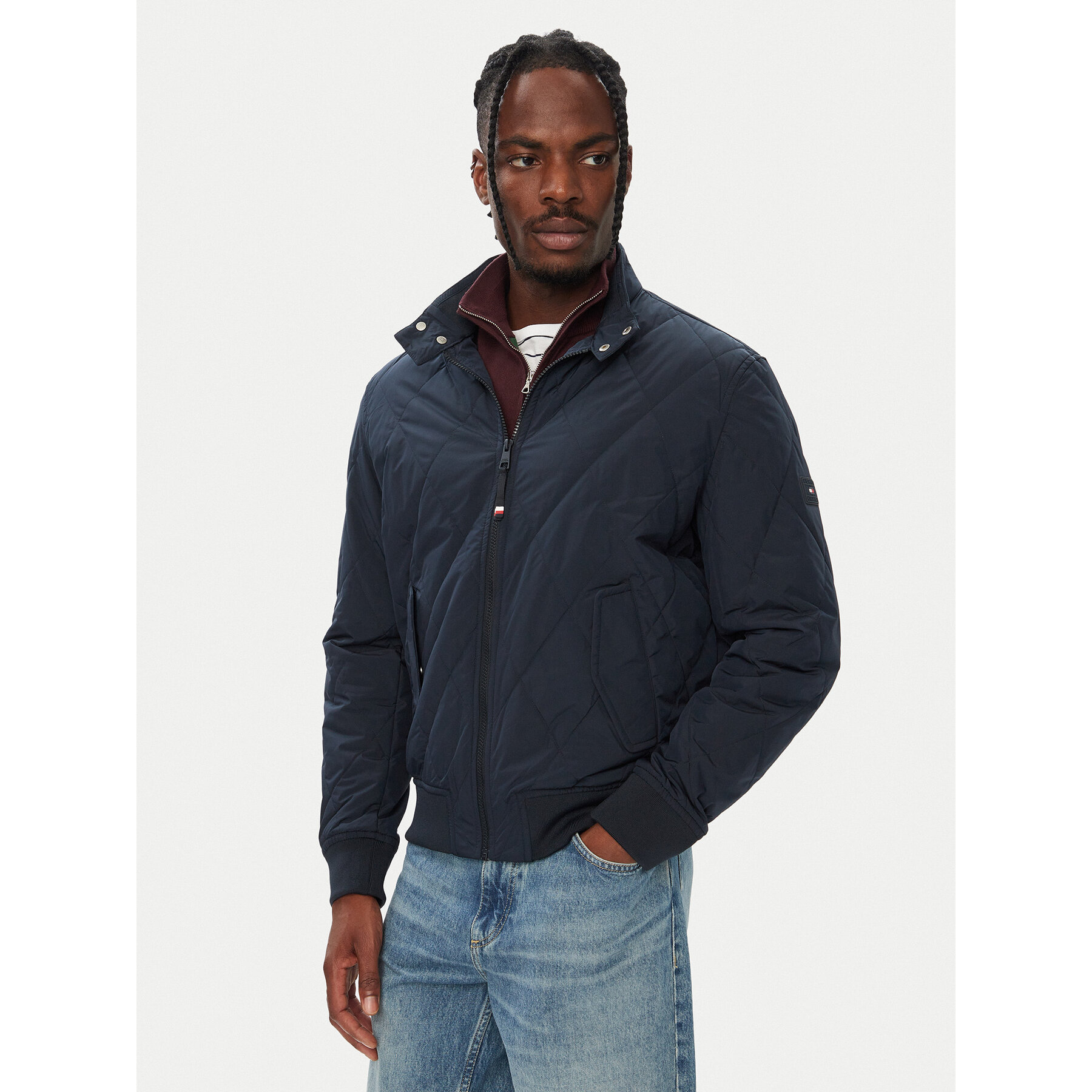 Tommy Hilfiger Bomberjacke Harrington MW0MW44766 Dunkelblau Regular Fit