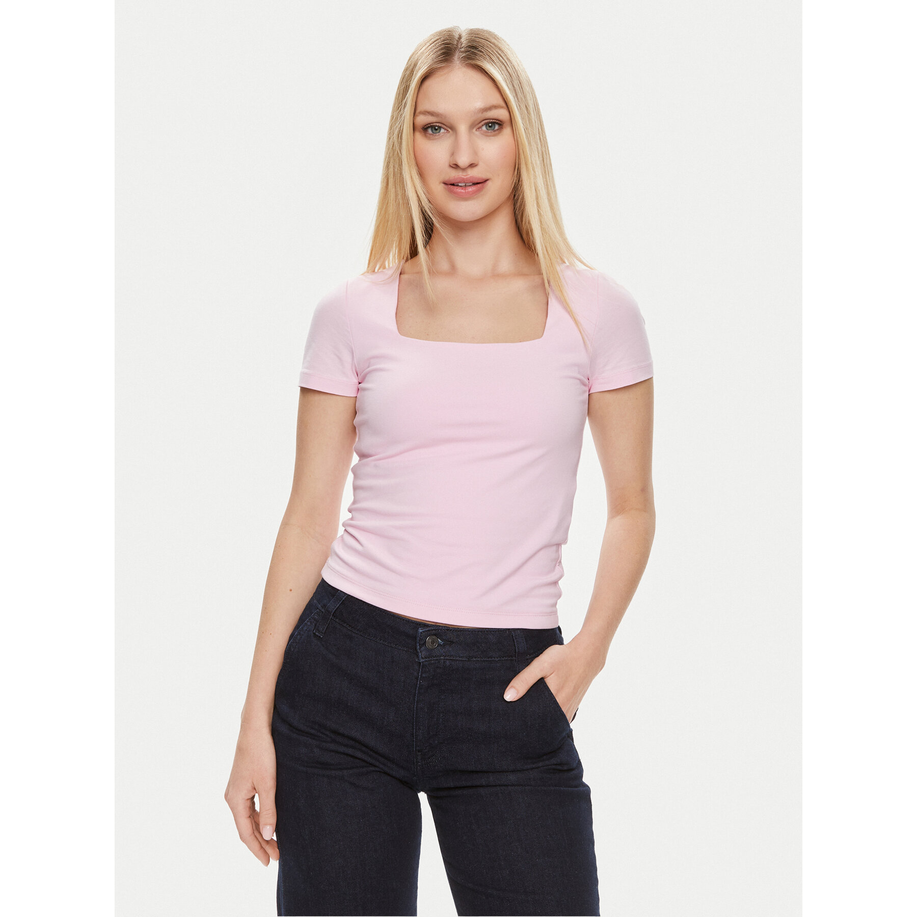 Noisy May T-Shirt Mik 27029540 Ροζ Slim Fit