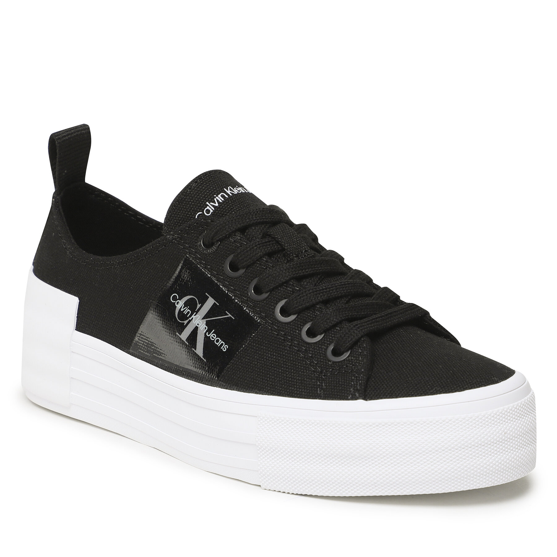 Teniși Calvin Klein Jeans Bold Vulc Flatf Laceup Wn YW0YW01039 Black BEH