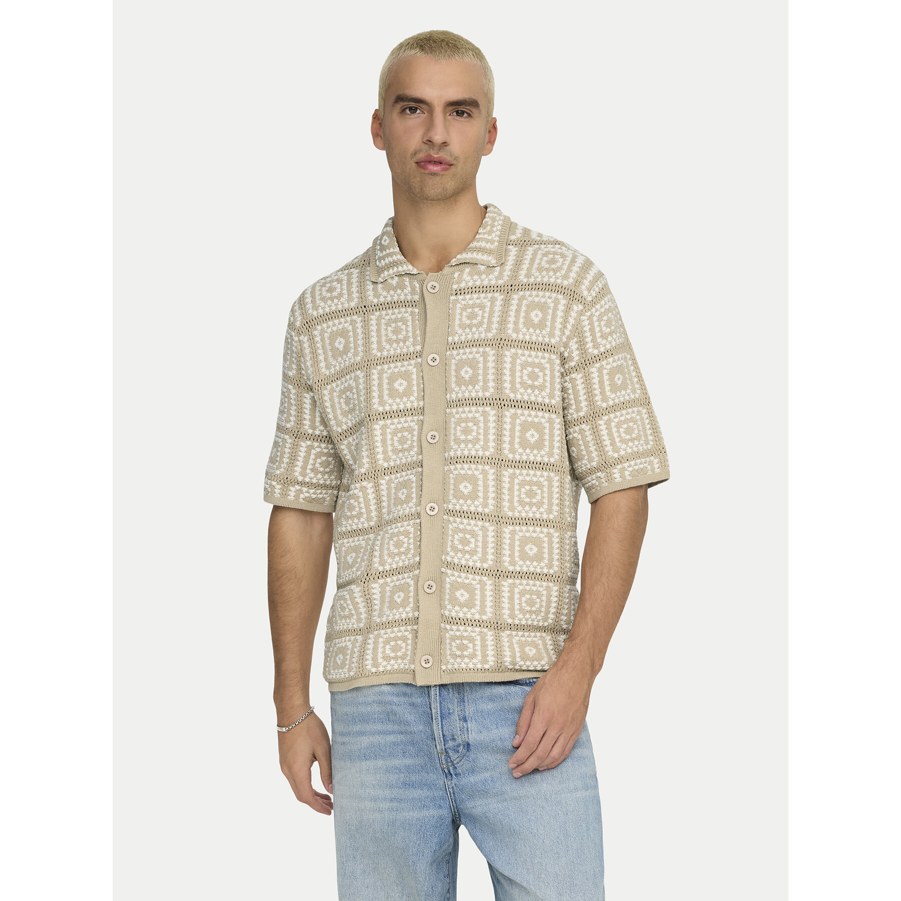 Only & Sons Hemd Bart 22033329 Beige Relaxed Fit