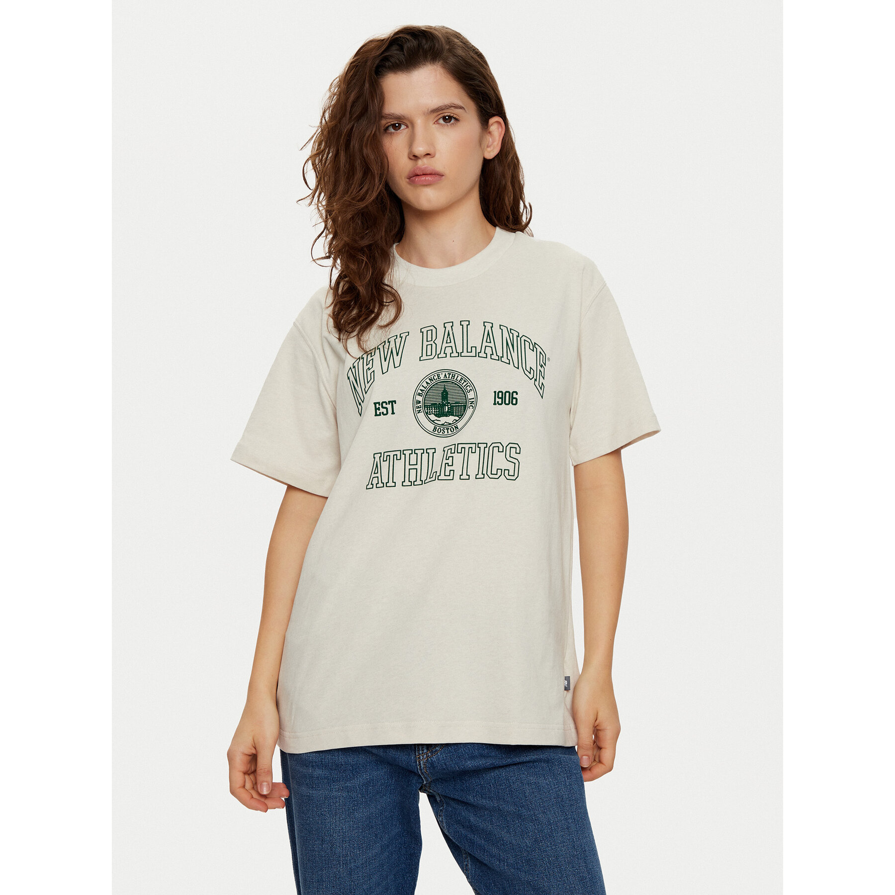 New Balance T-Shirt WT43548 Καφέ Oversize