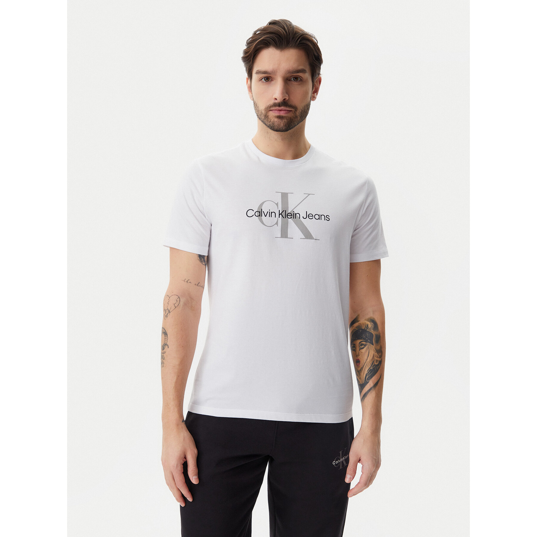 Calvin Klein Jeans T-Shirt LV040EM286 Λευκό Regular Fit