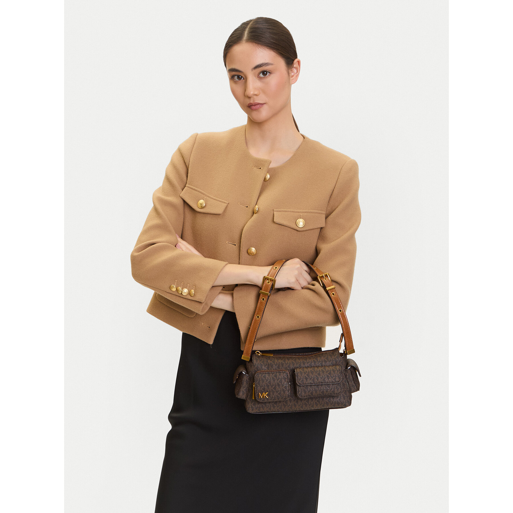 Ročna torba MICHAEL Michael Kors 32S5AM3C5B Rjava