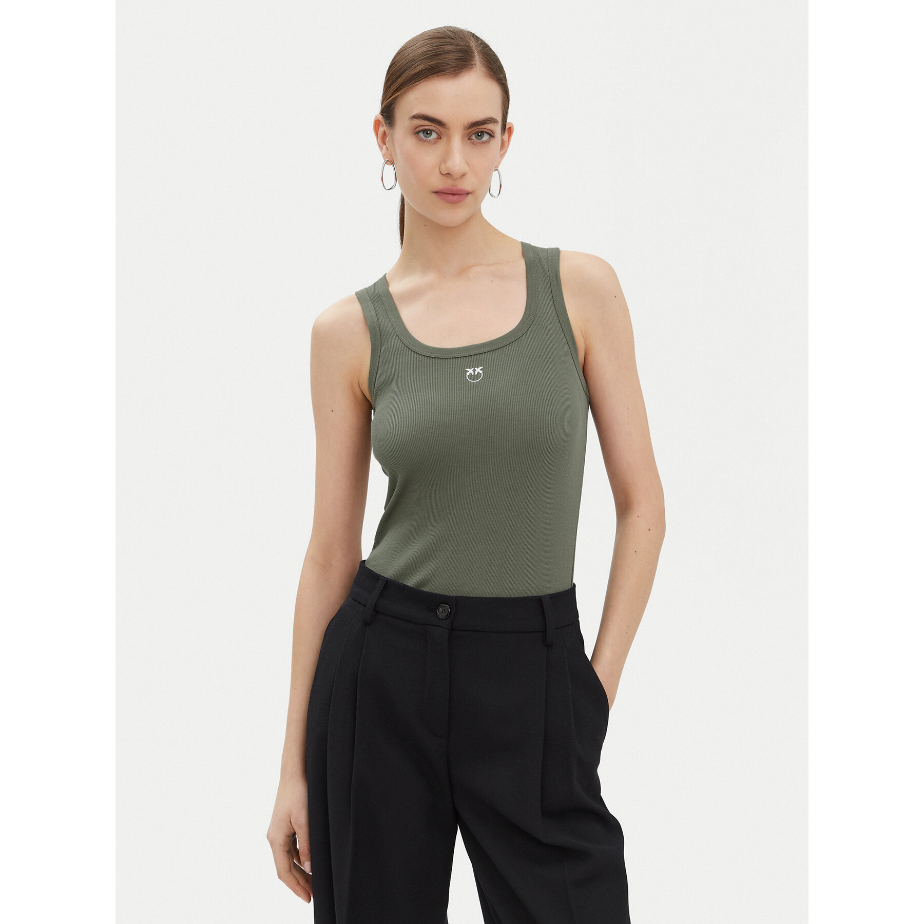 PINKO Top Calcolatore 100807 Verde Regular Fit