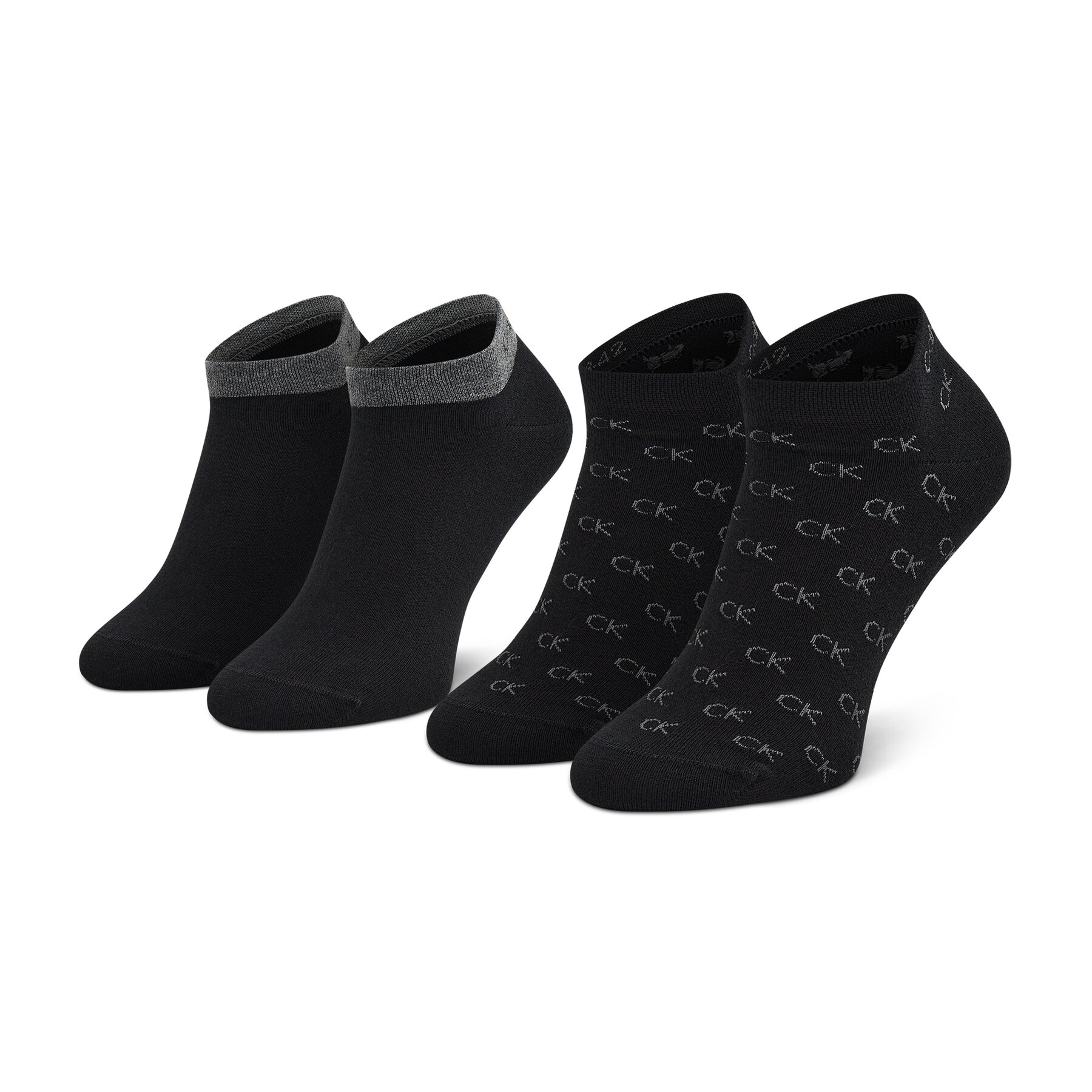 Set de 2 perechi de șosete medii pentru bărbați Calvin Klein 701218715 Black 001 001 imagine noua