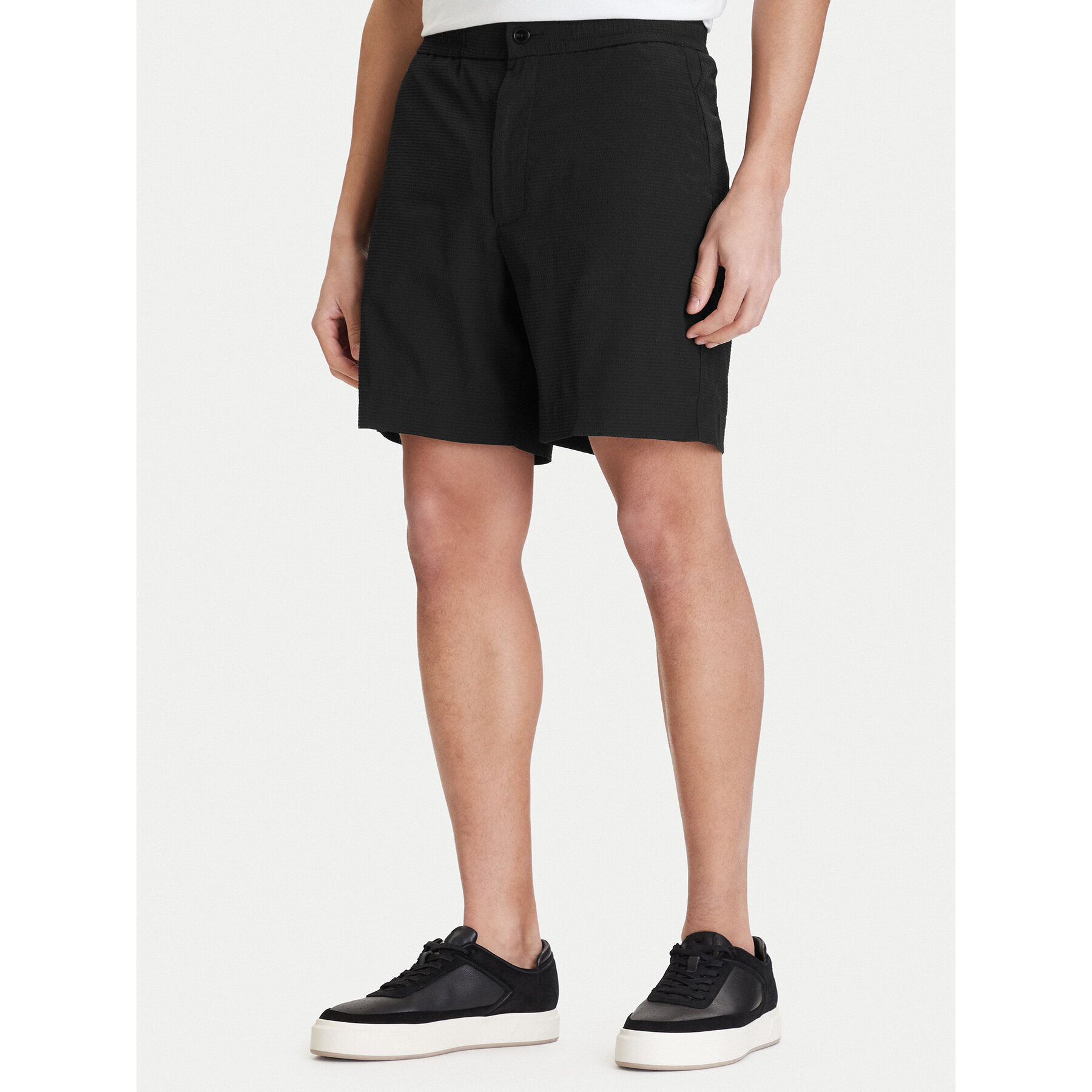 Calvin Klein Stoffshorts LV04LF610G Schwarz Straight Fit
