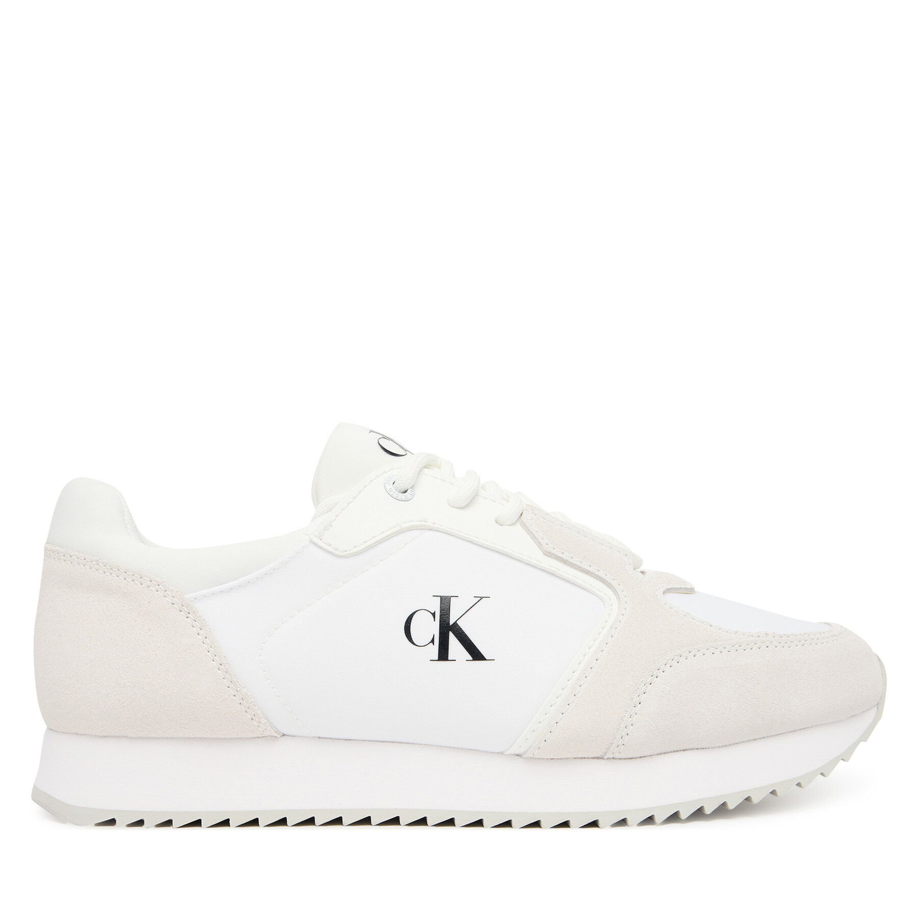 Sneakers Calvin Klein Jeans Runner Laceup Sock Mg Nylon Mix YW0YW01644 Bianco