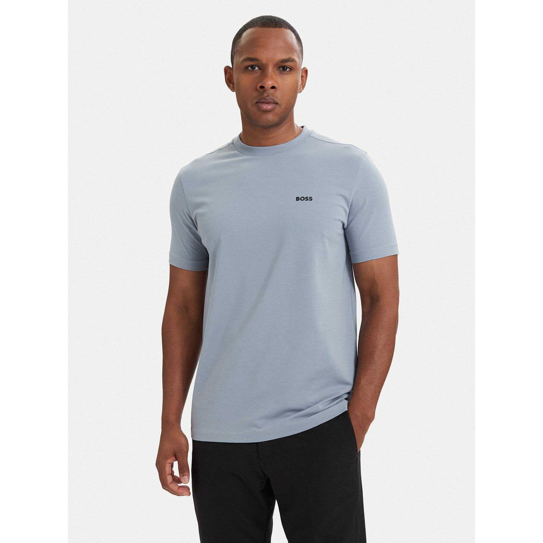BOSS Majica 50506373 Svetlo modra Regular Fit